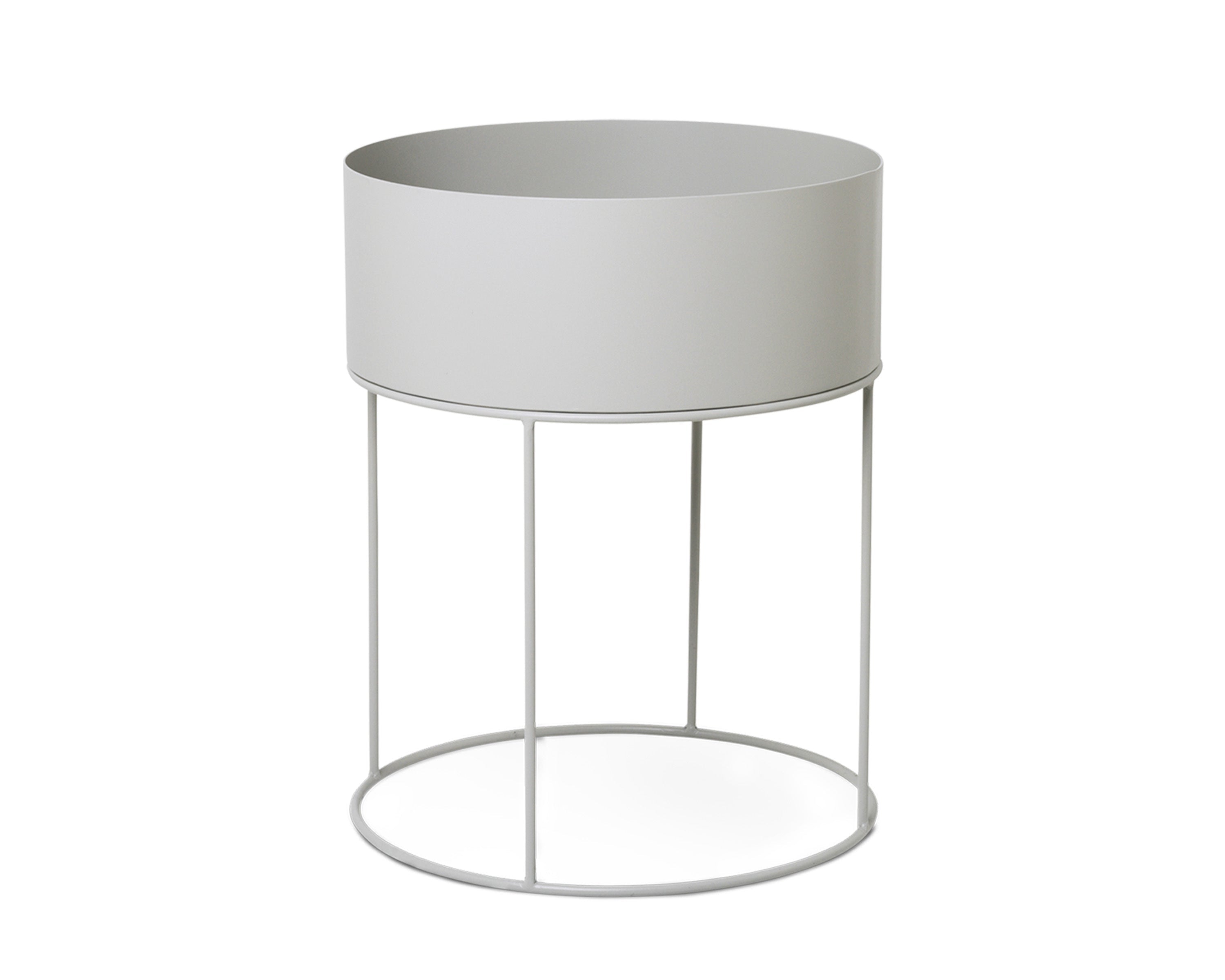 PLANT BOX ROUND hellgrauer runder Blumentopf 
