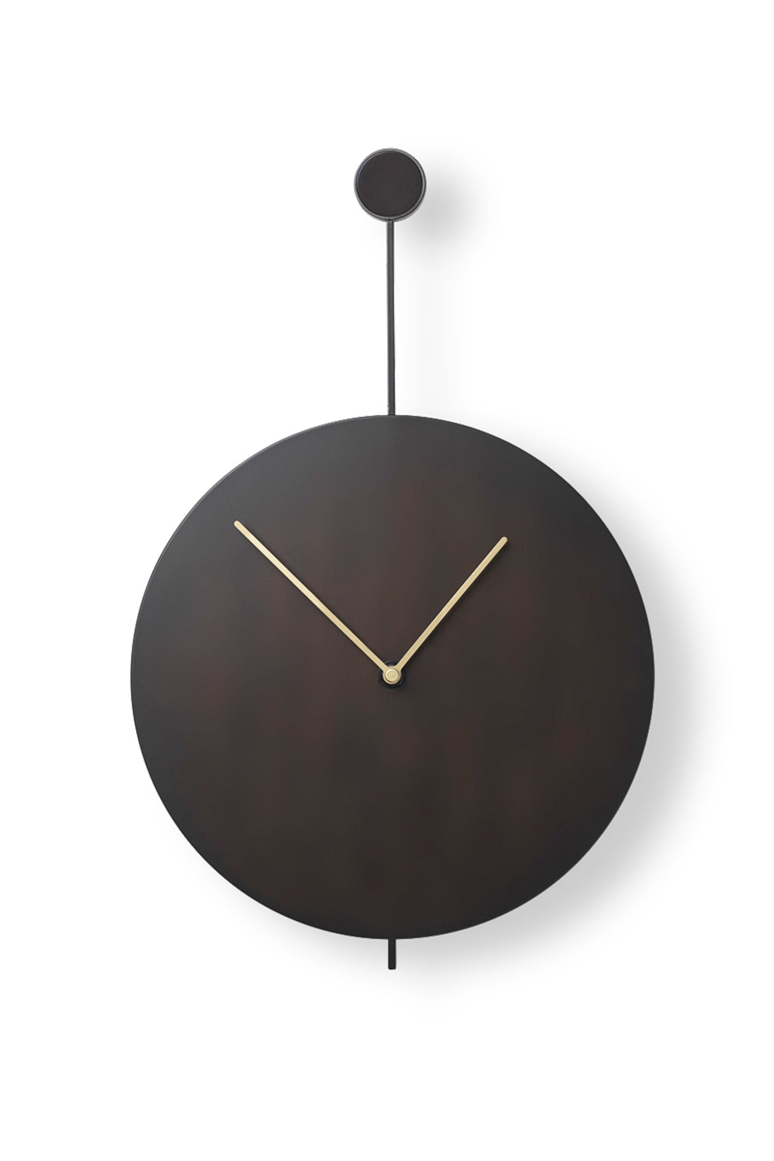 TRACE Wanduhr Schwarz mit Messing-Finish 