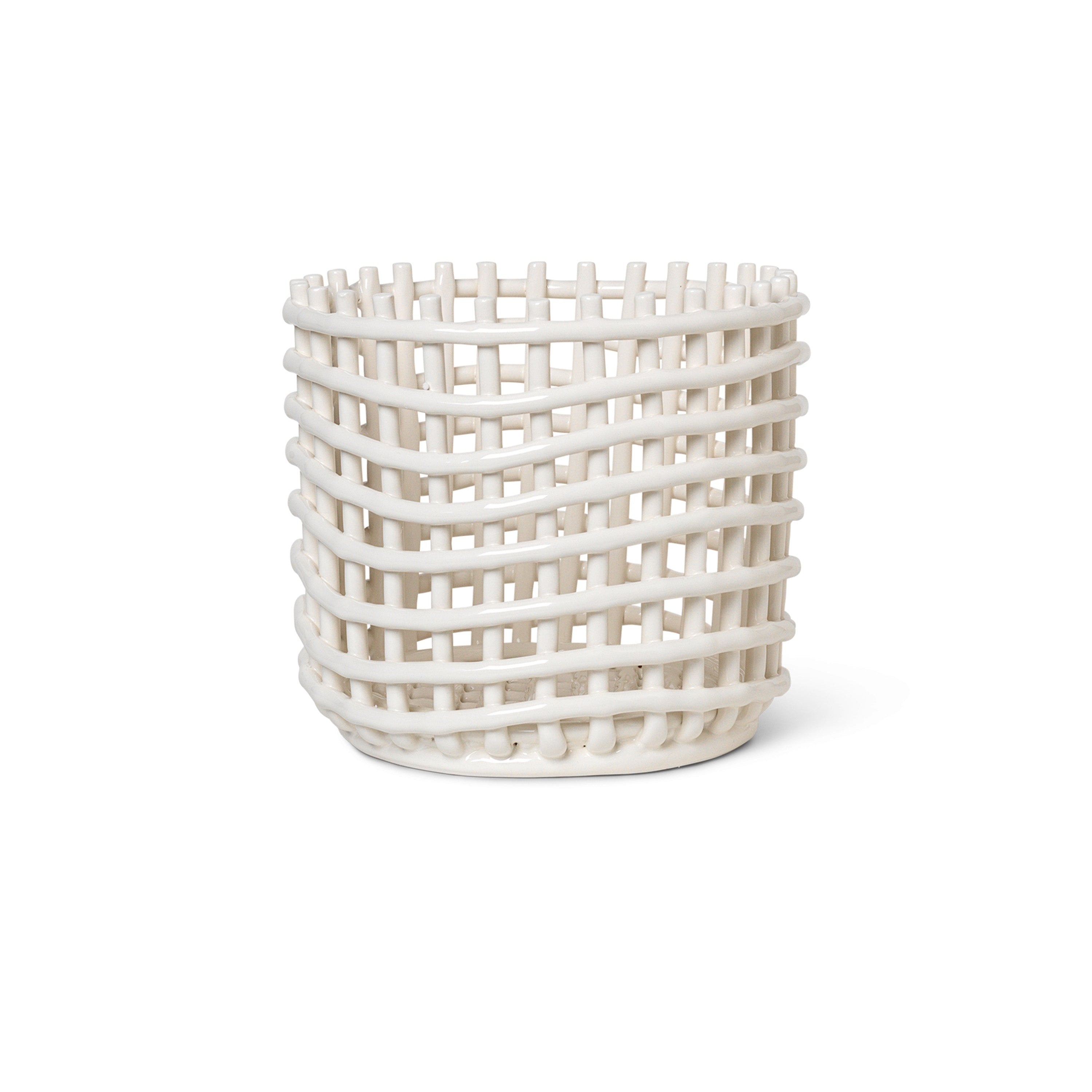 Ceramic basket Basket white