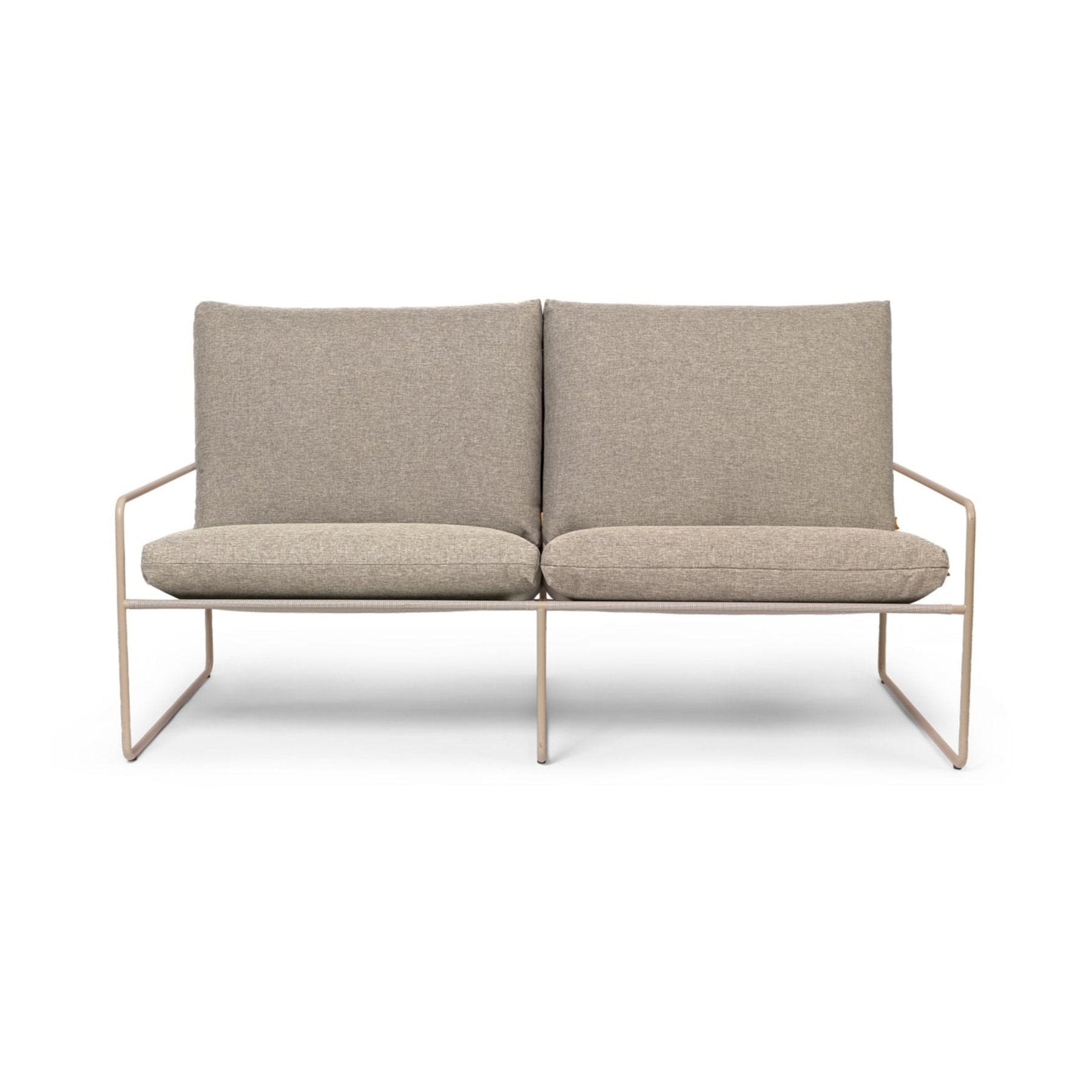 2-person sofa external desert beige with a beige base