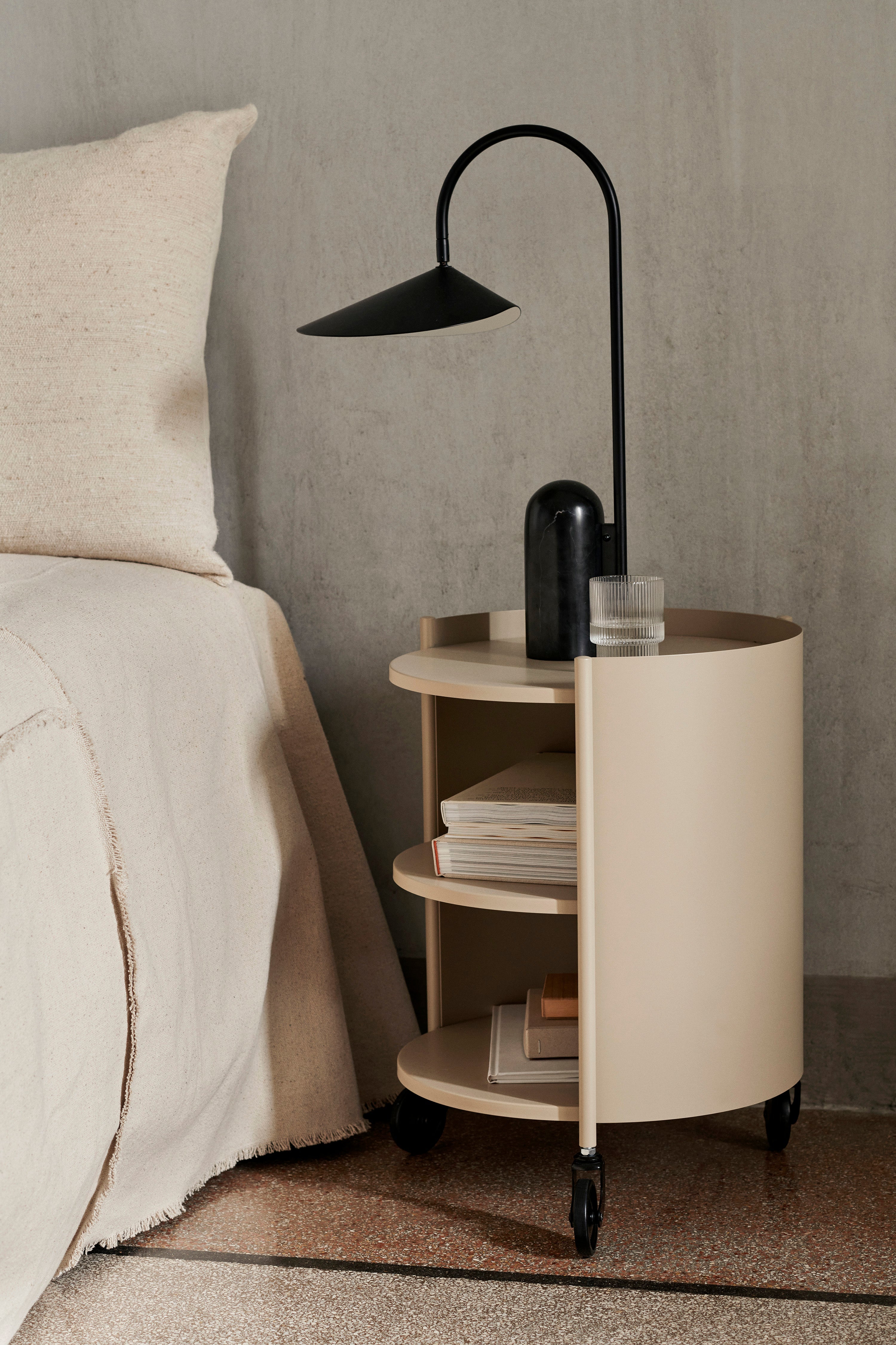 Eve beige wheels cabinet