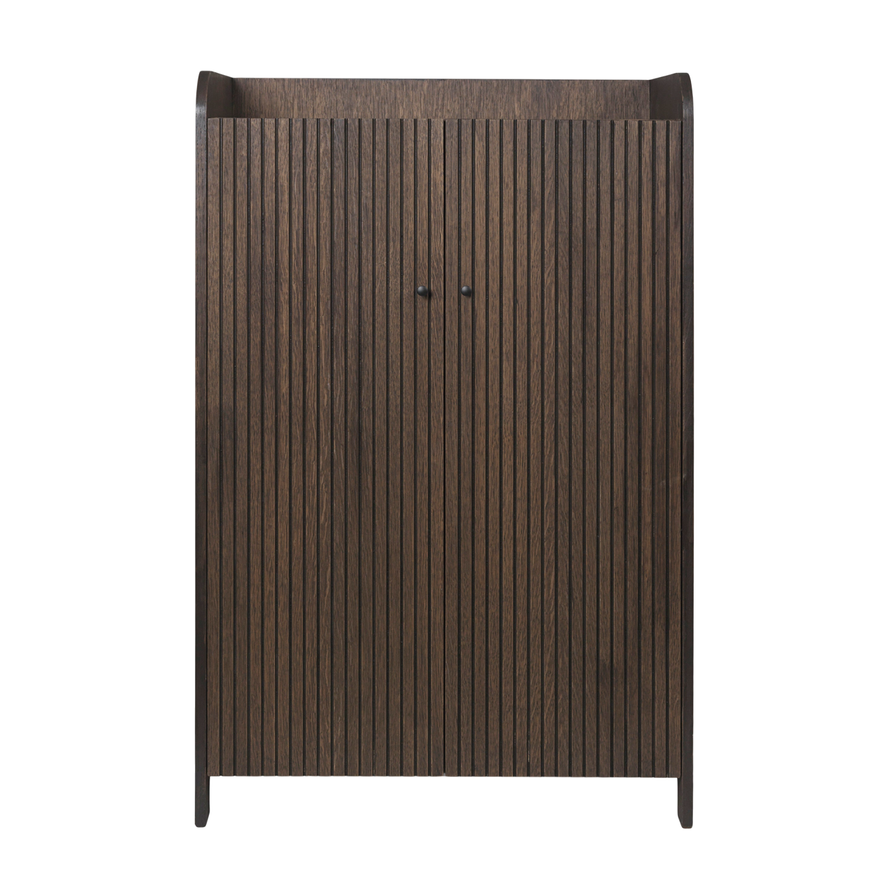 SILL CUPBOARD LOW 2-türiger Kleiderschrank, dunkel gebeiztes Eichenfurnier [Monika] 