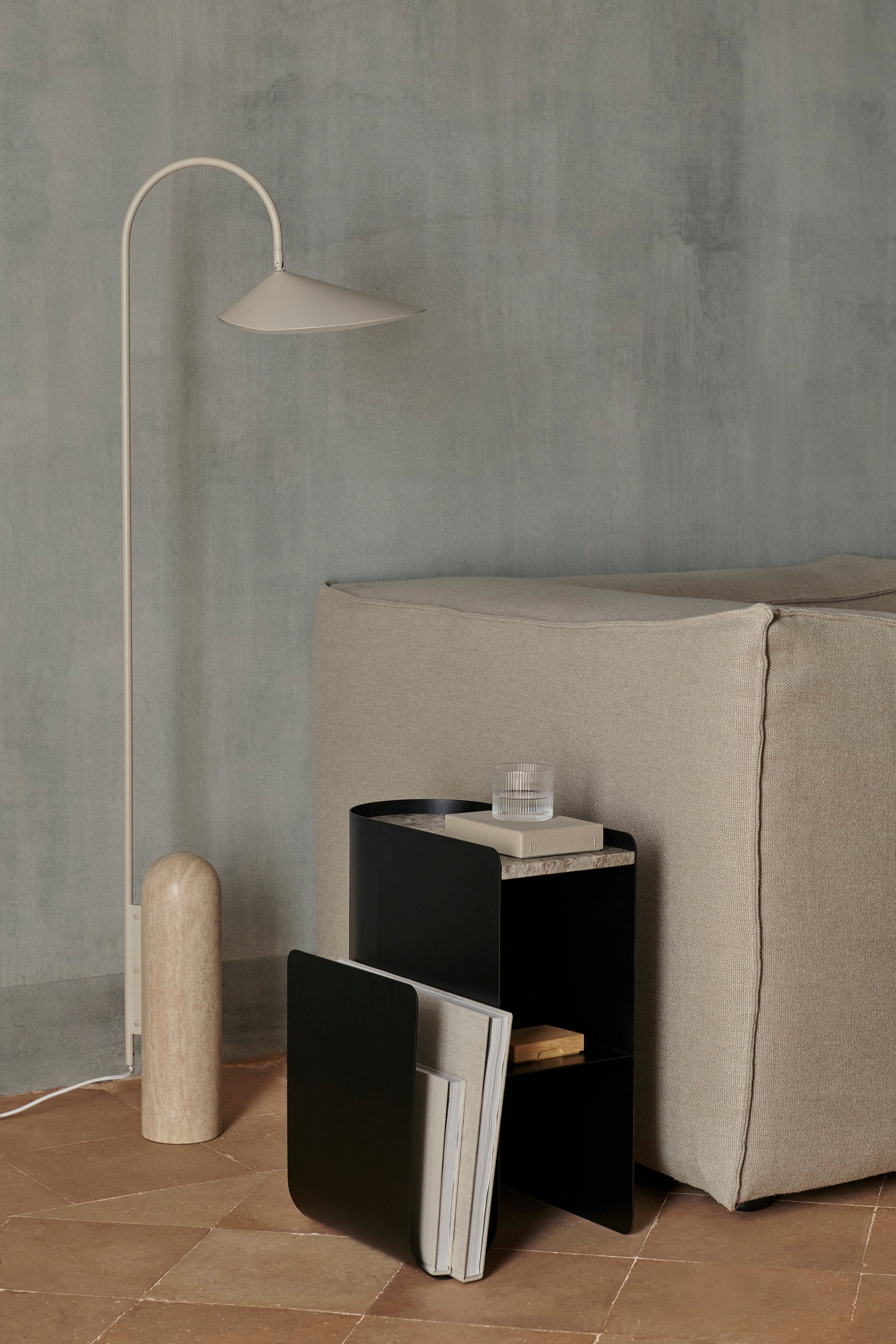 ARUM beige reading floor lamp