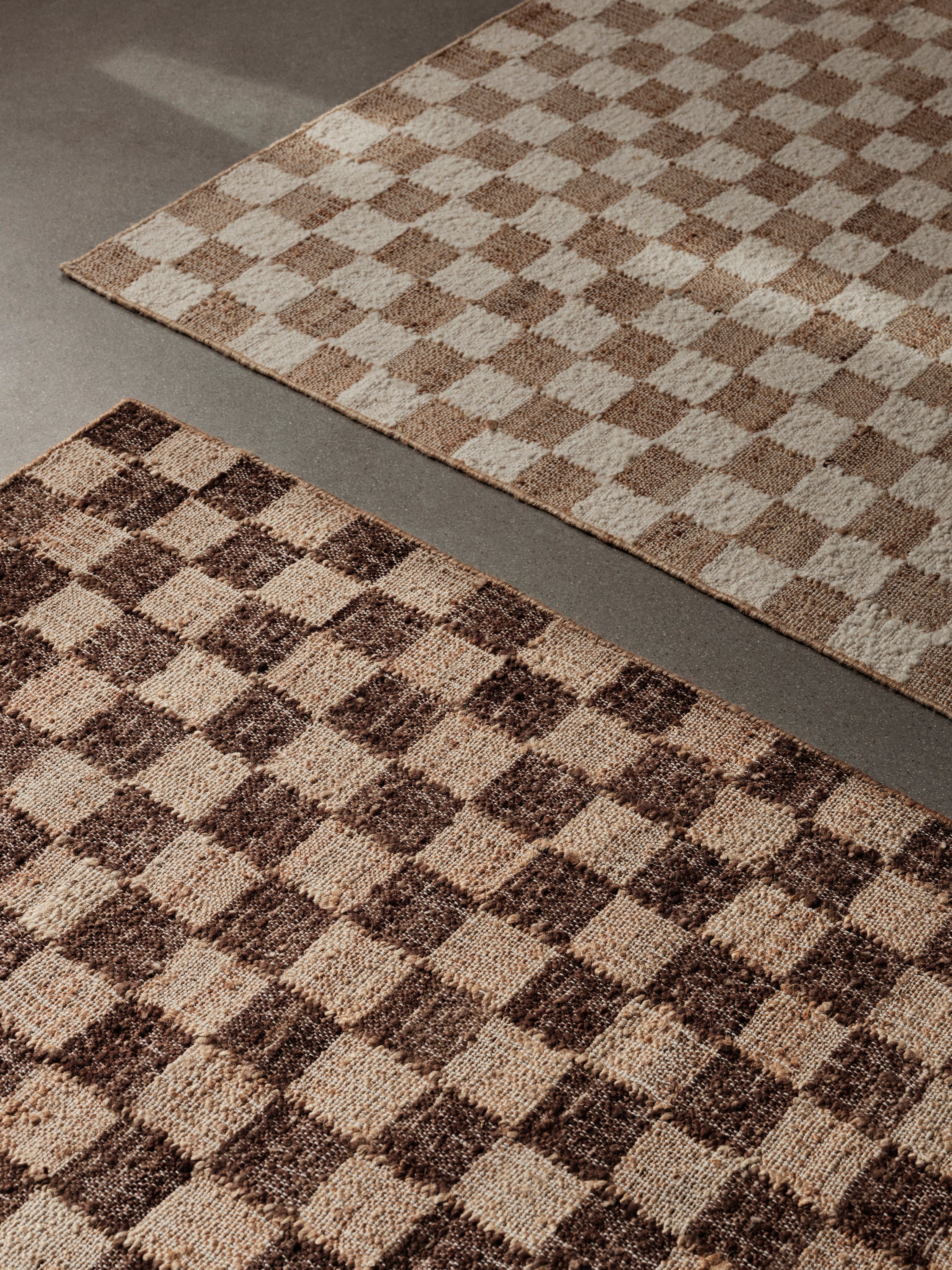 CHECK brown wool-jute runner