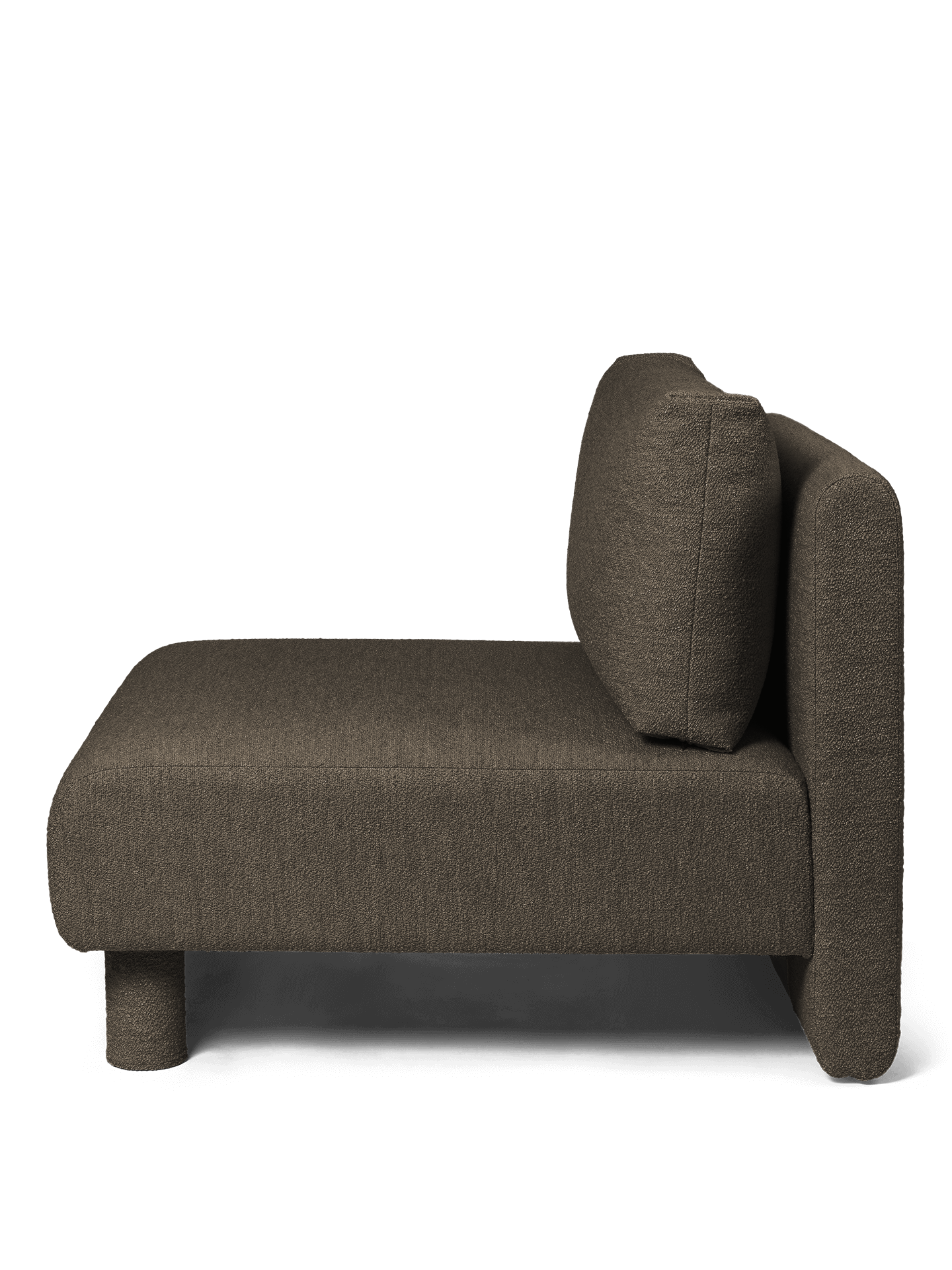 Dase modulares Sofa - zentrales weiches Bouclré dunkelbraun