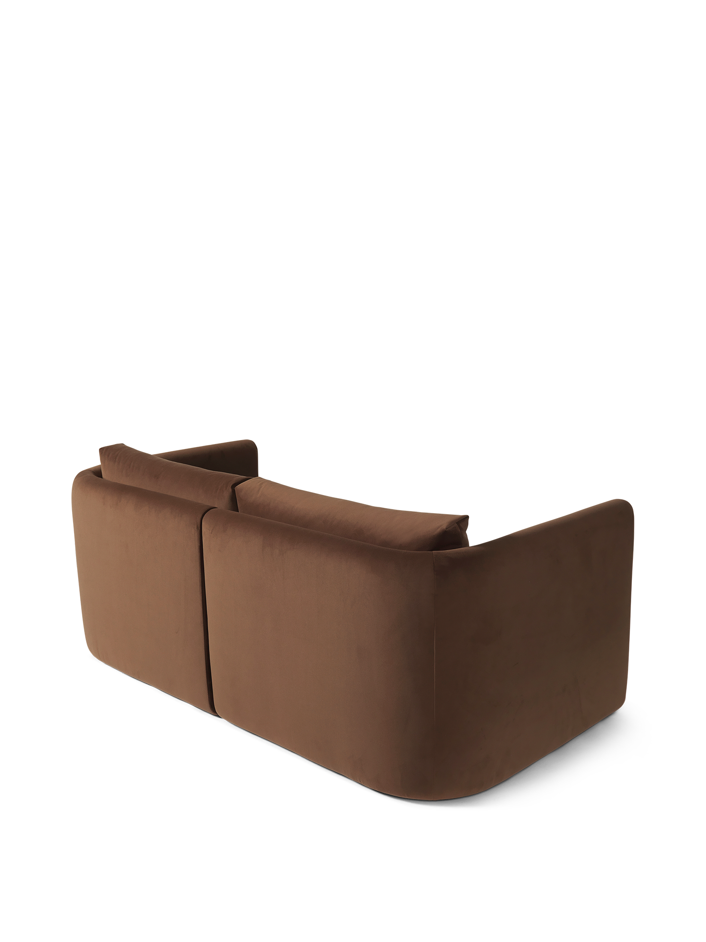 Dase -Modularsofa - reiches samtbraunes rechts -seitiges Element
