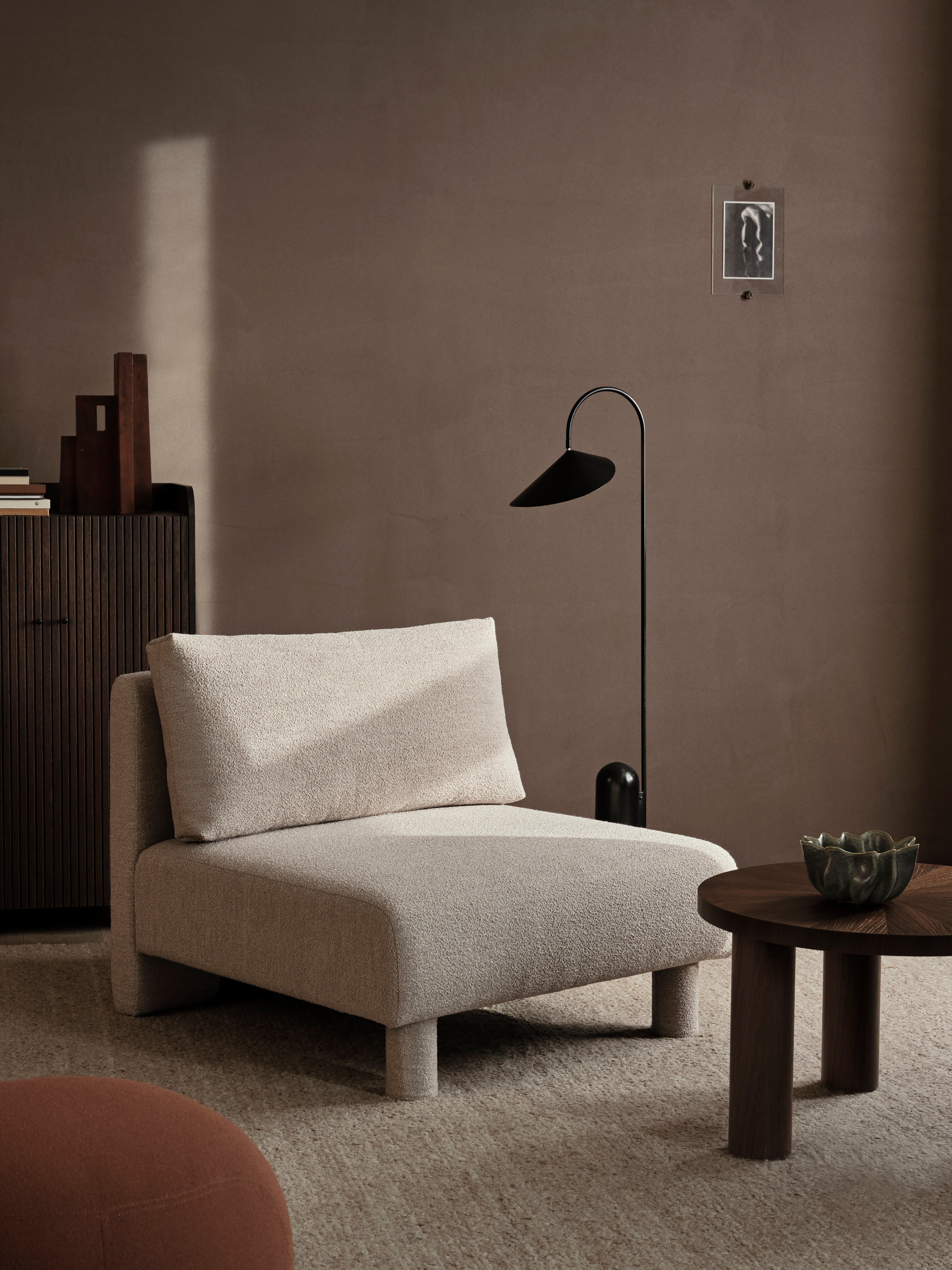 Dase modular sofa - the middle element of Soft Bouclé beige