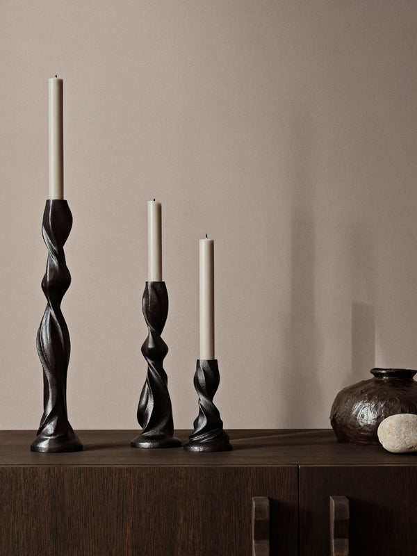 GALE Kerzenständer schwarzes Aluminium 