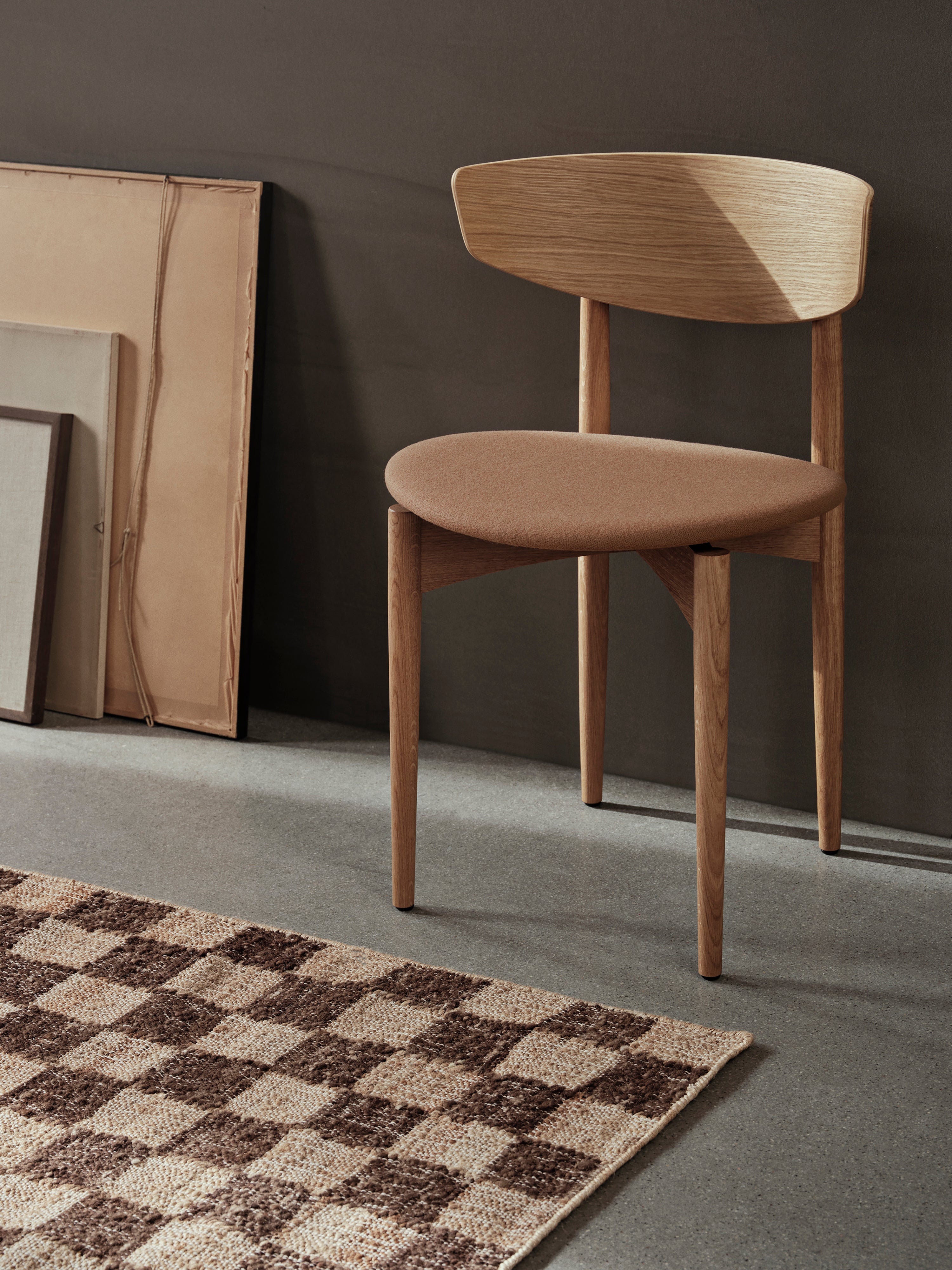 Woll-Jute-Teppich CHECK braun 