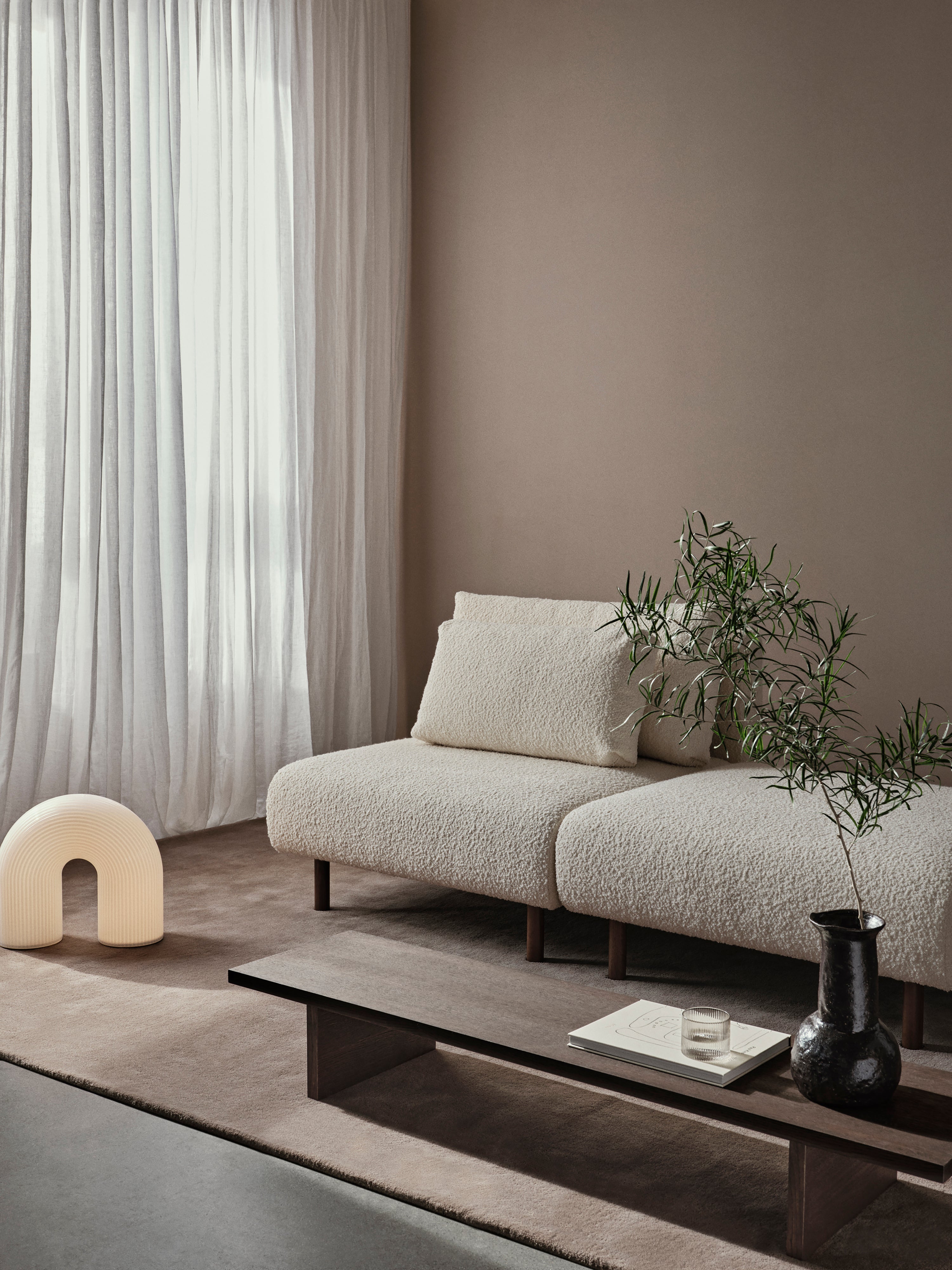Dase modular sofa - Nordic Bouclé's middle element broken white