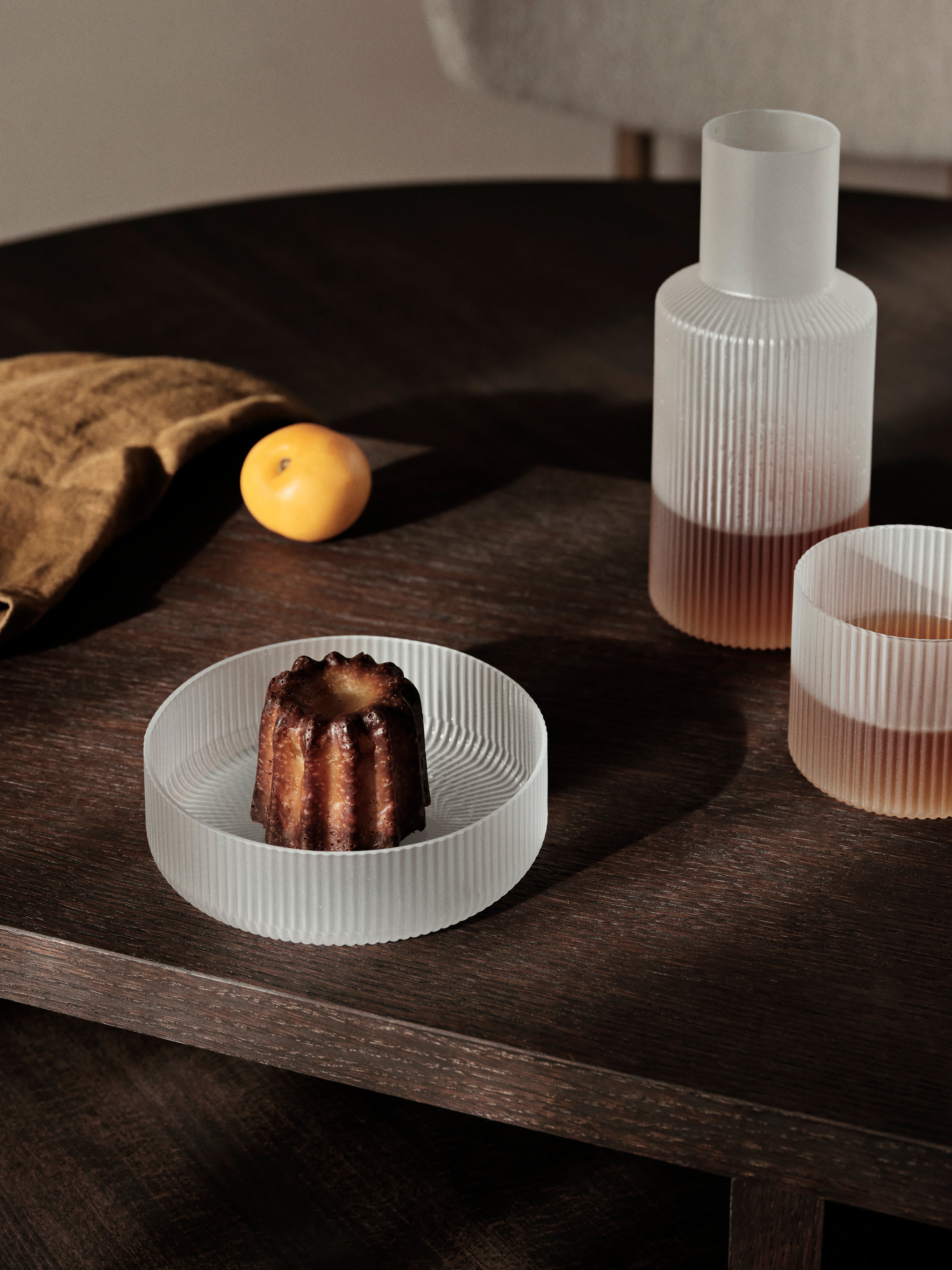 Set von Gläsern RIPPLE weißes Glas