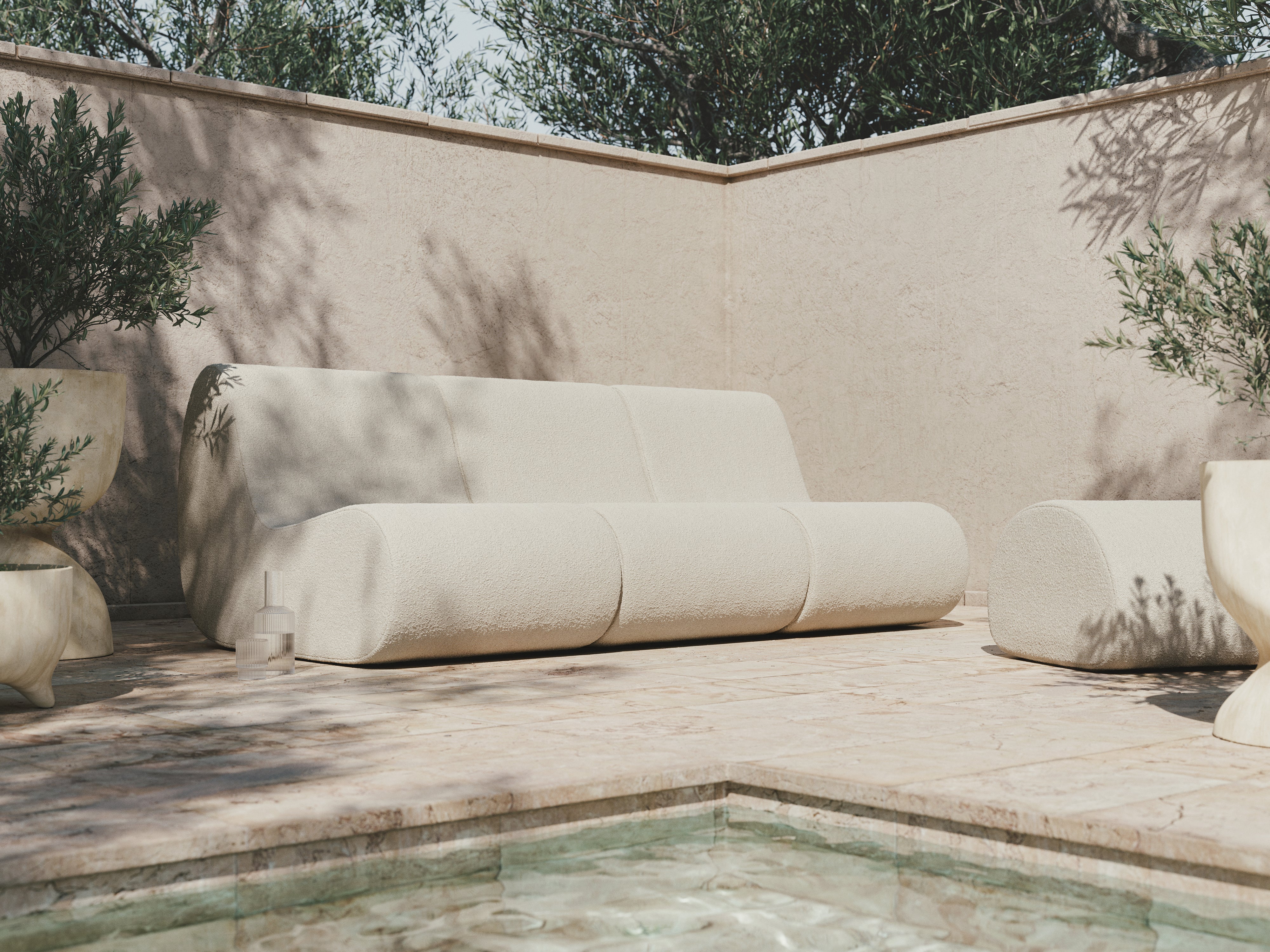 Modulares Sofa äußere Roula gebrochen weiß