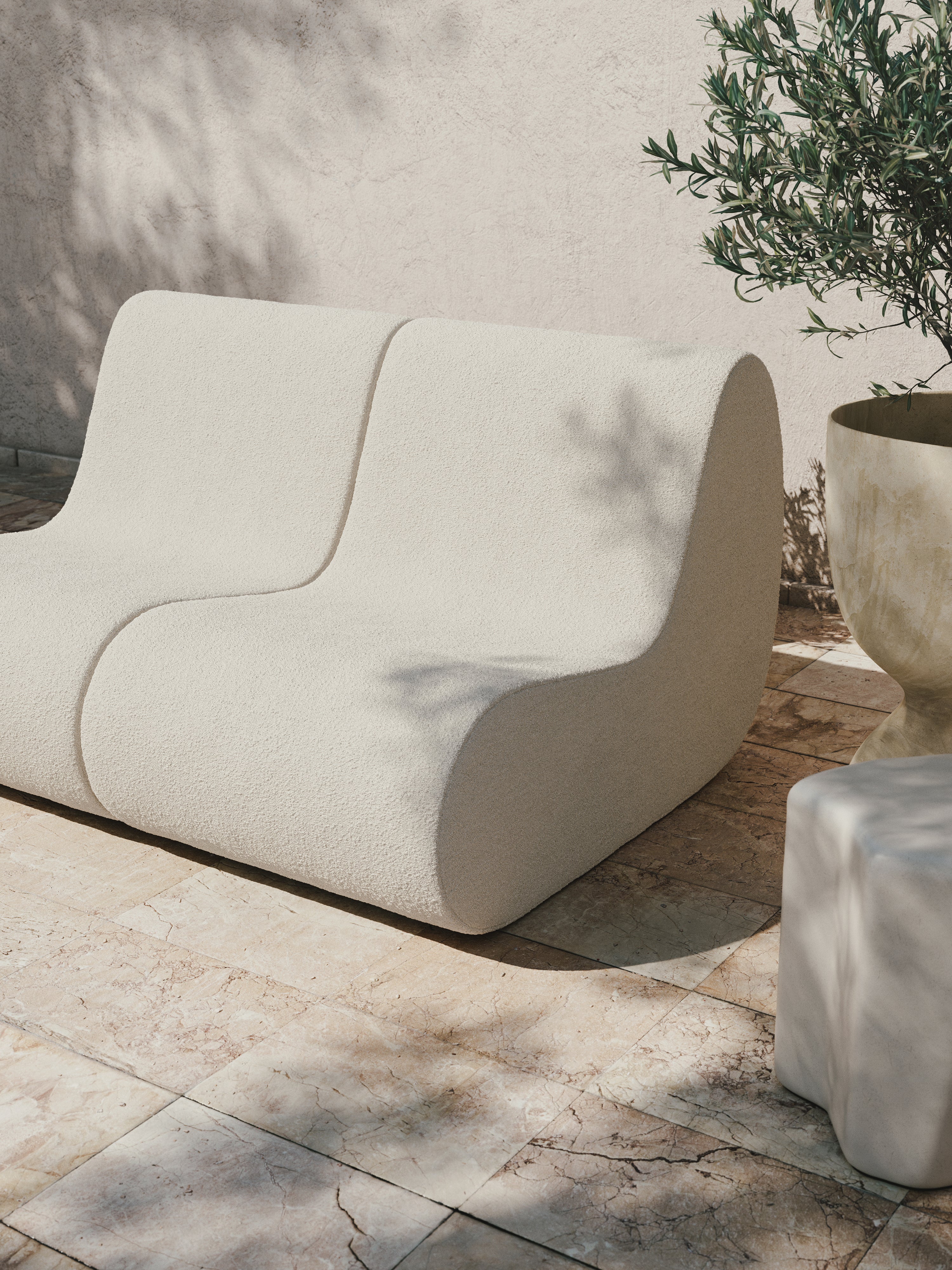 Modulares Sofa äußere Roula gebrochen weiß