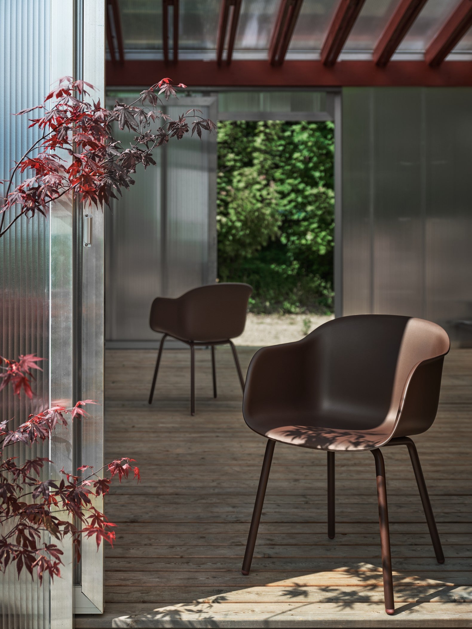 Brown Outdoor Armchair FIBER