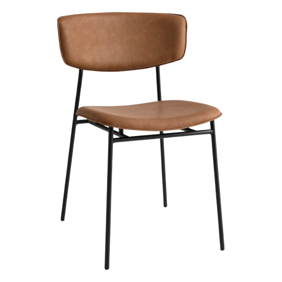 FIFTIES upholstered chair with a black base