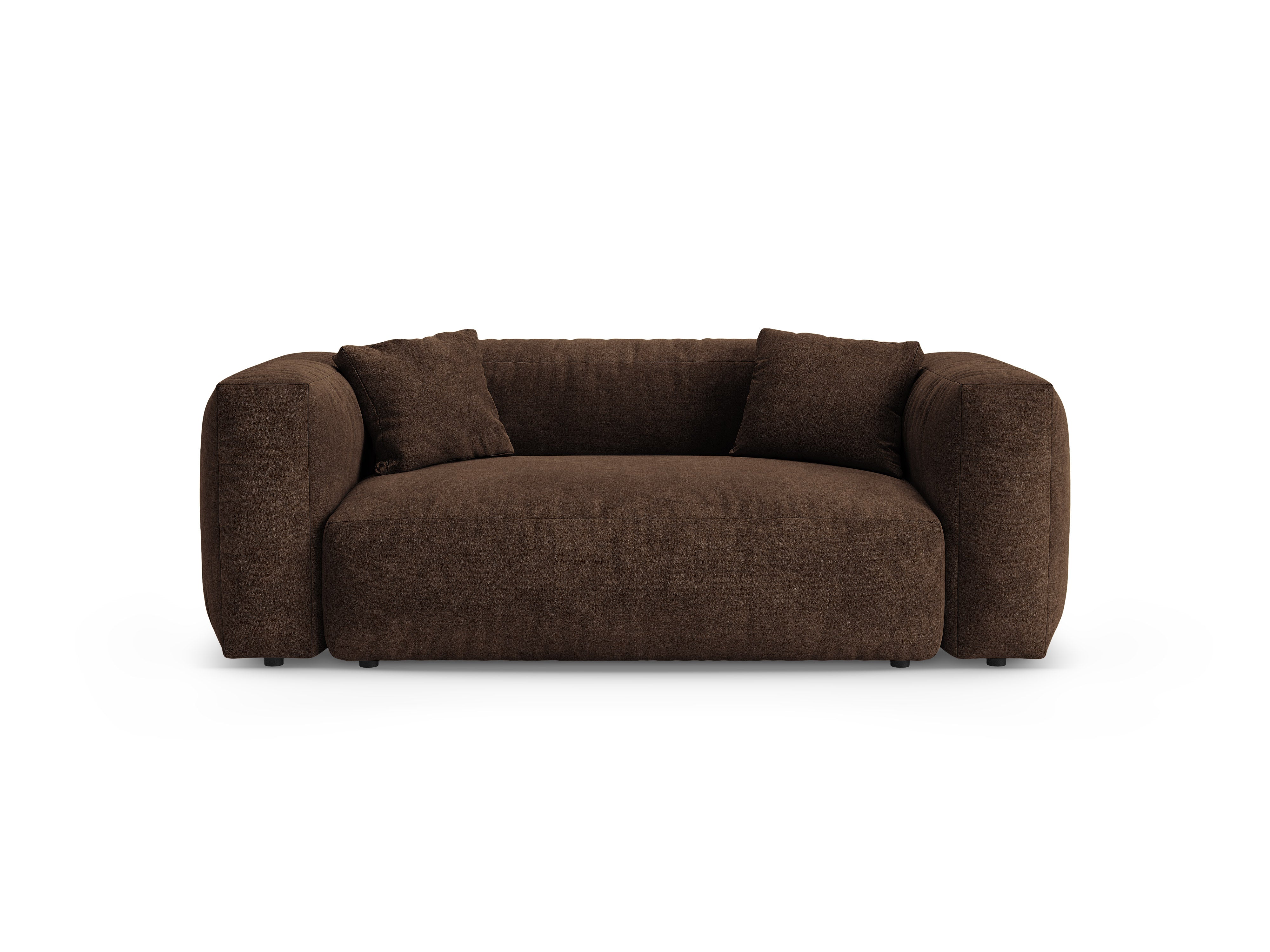 Sofa aksamitna 2-osobowa MARTINA czekoladowy – Micadoni