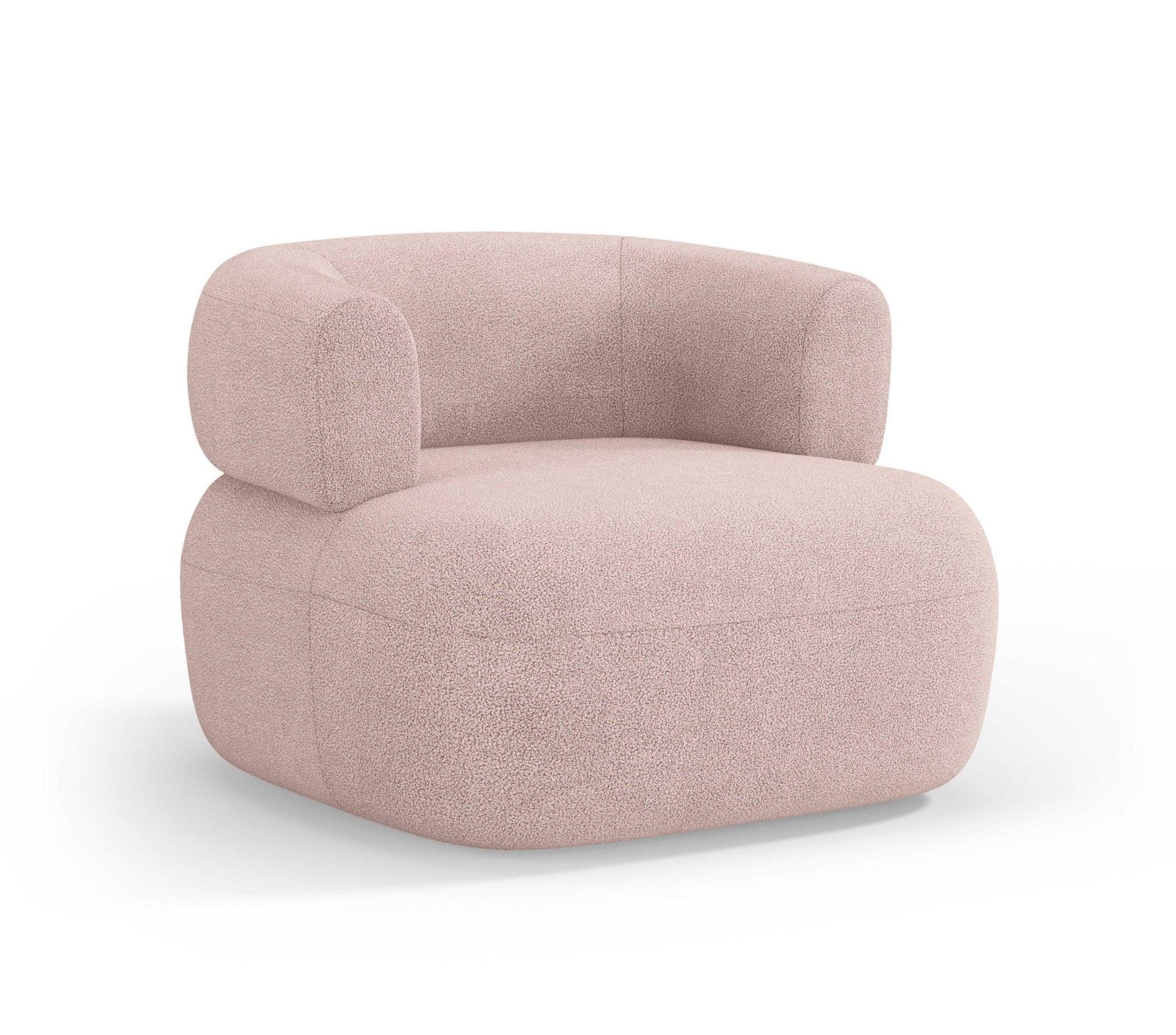 Fotel ALDRIN pudrowy róż boucle Windsor & Co    Eye on Design