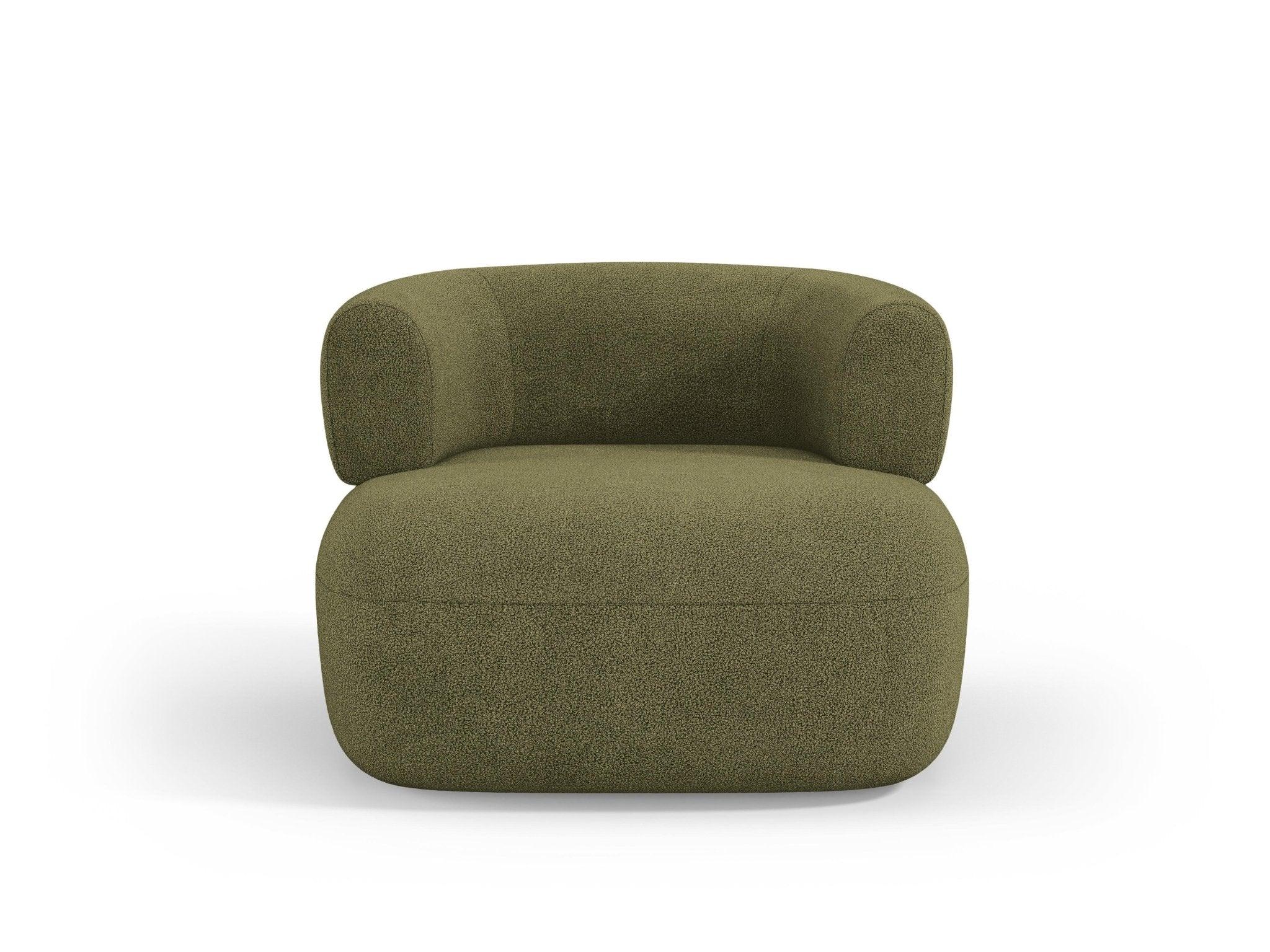 ALDRIN green boucle armchair Windsor & Co Eye on Design