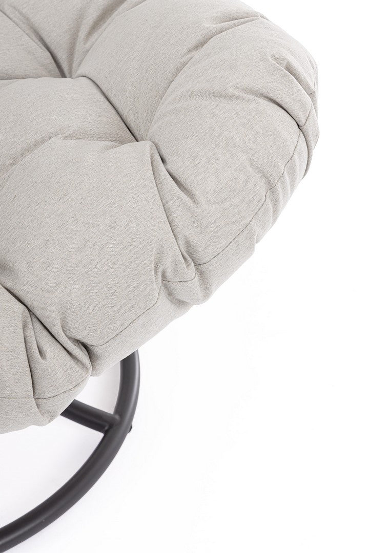 Drehbarer Außenstuhl EMERY in Beige mit braunem Gestell