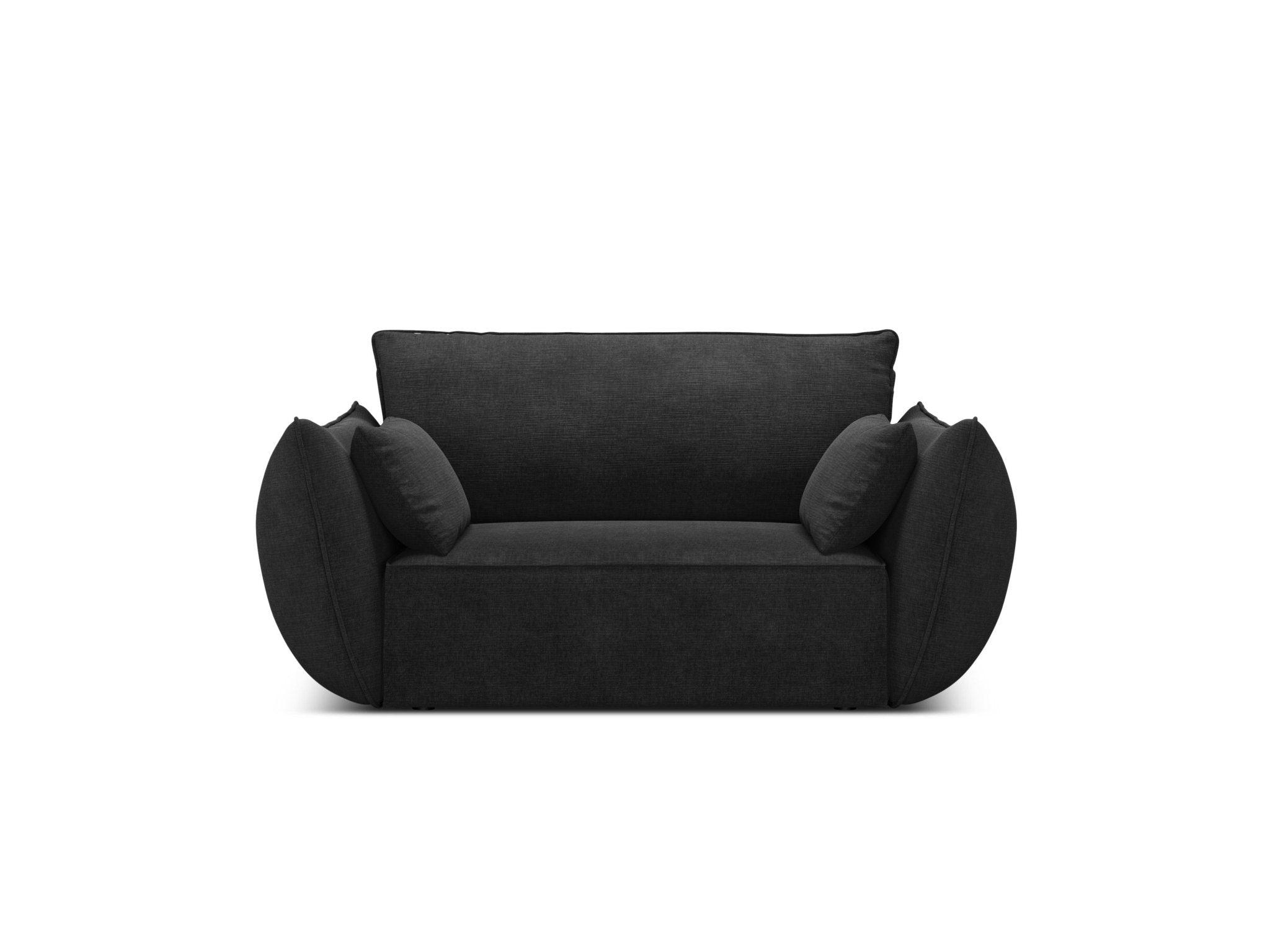 Fotel w tkaninie szenilowej VANDA czarny Mazzini Sofas    Eye on Design