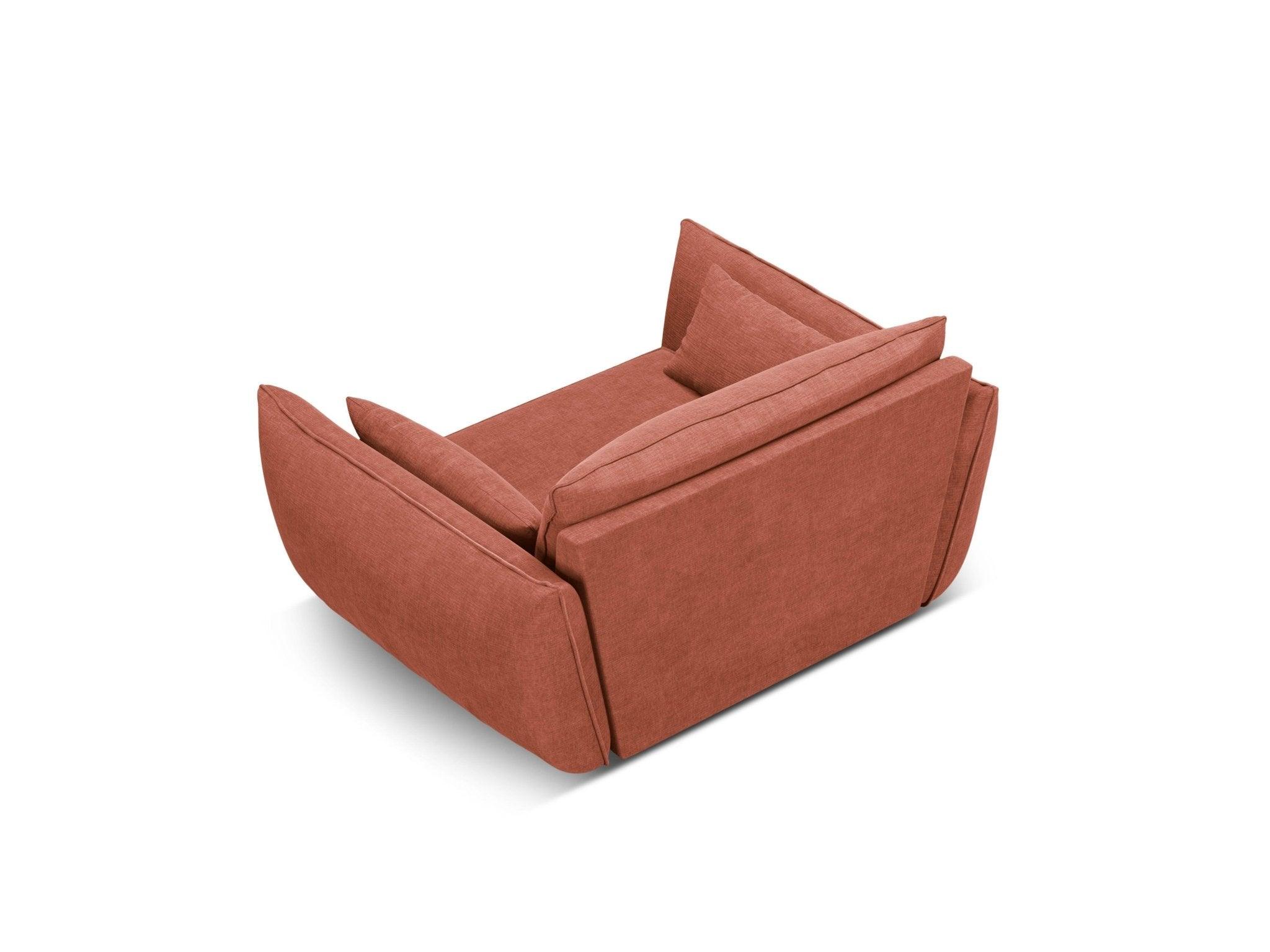 Fotel w tkaninie szenilowej VANDA terracotta Mazzini Sofas    Eye on Design