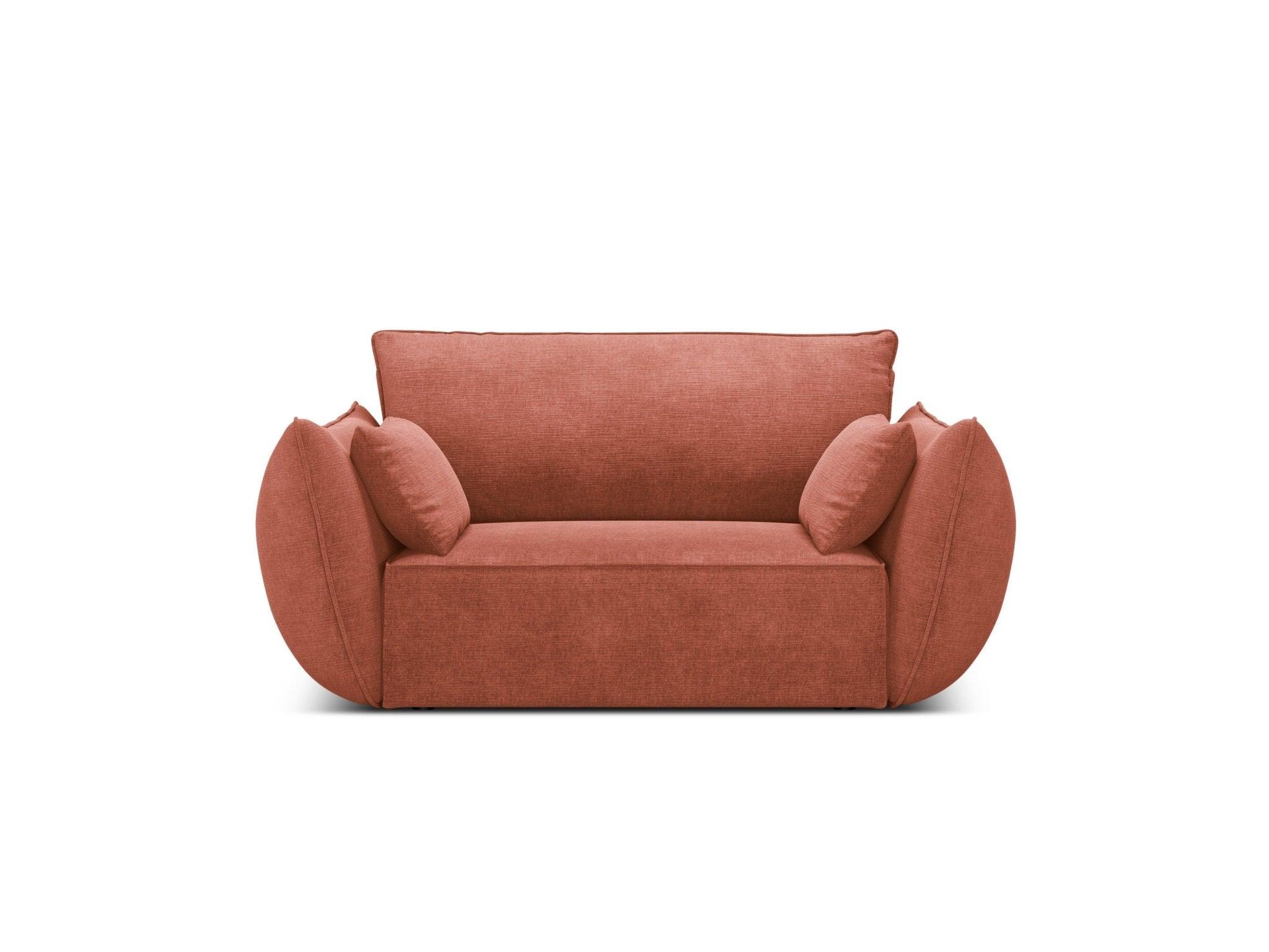 Fotel w tkaninie szenilowej VANDA terracotta Mazzini Sofas    Eye on Design