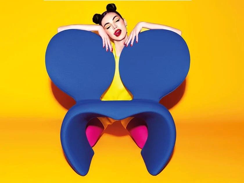 Fotel zewnętrzny DON'T F**K WITH THE MOUSE czarny na taras i do ogrodu
