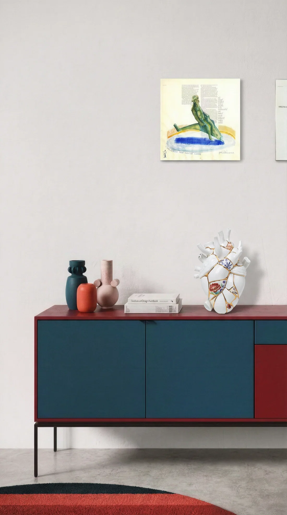 Kintsugi Liebe in Porzellanblut Vase