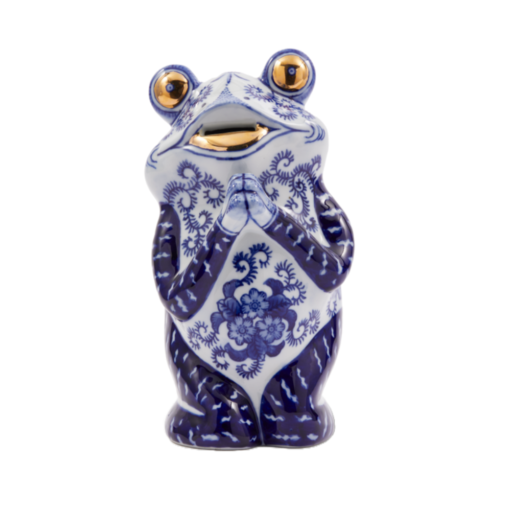 Spardose FROSCH SPARSCHWEIN dunkelblau [Monika] [Wird noch ergänzt - Preise] [Amelia spr, aber wir warten noch auf Preise und EAN]