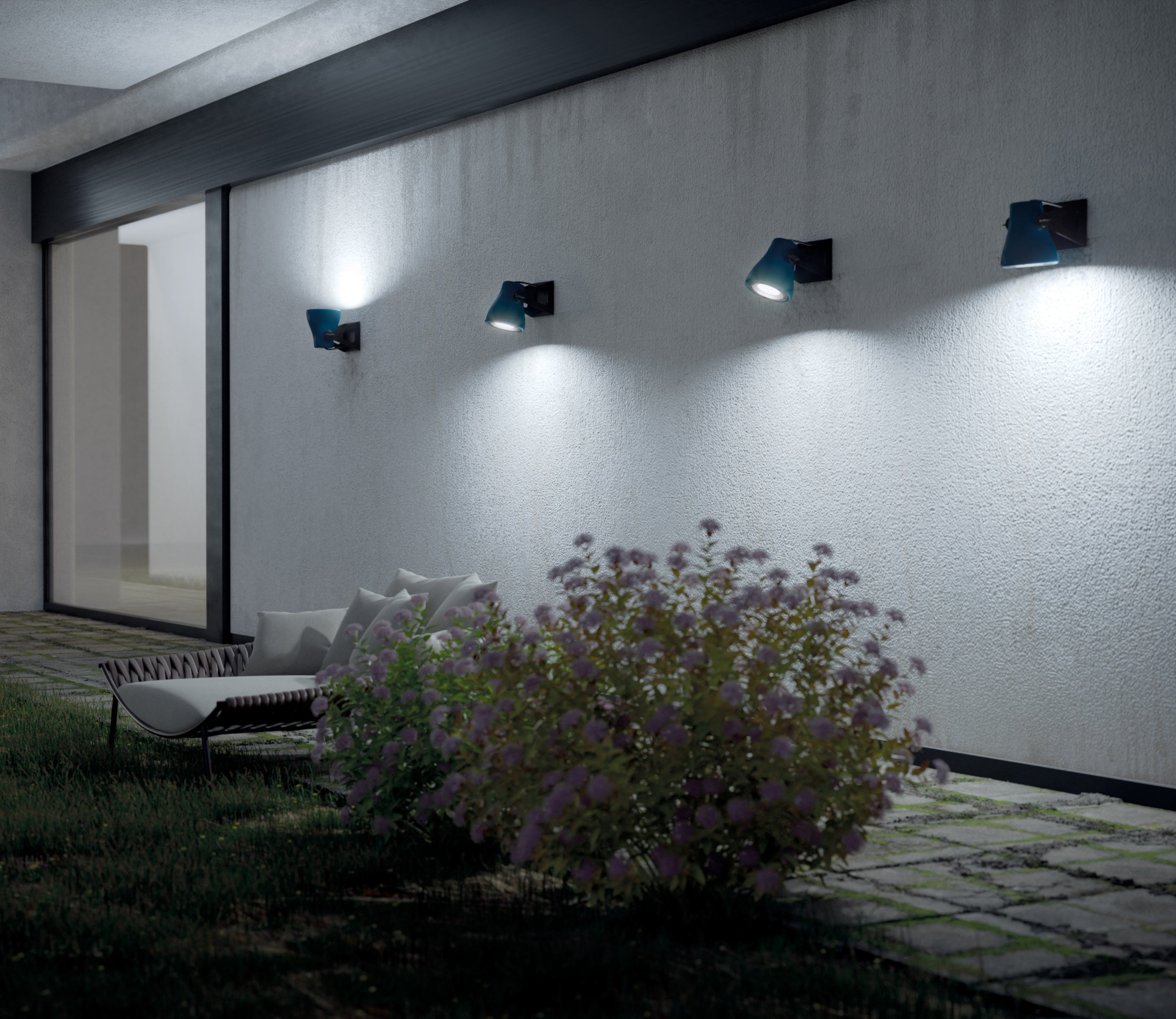 Lampa ścienna zewnętrzna FROG niebieski