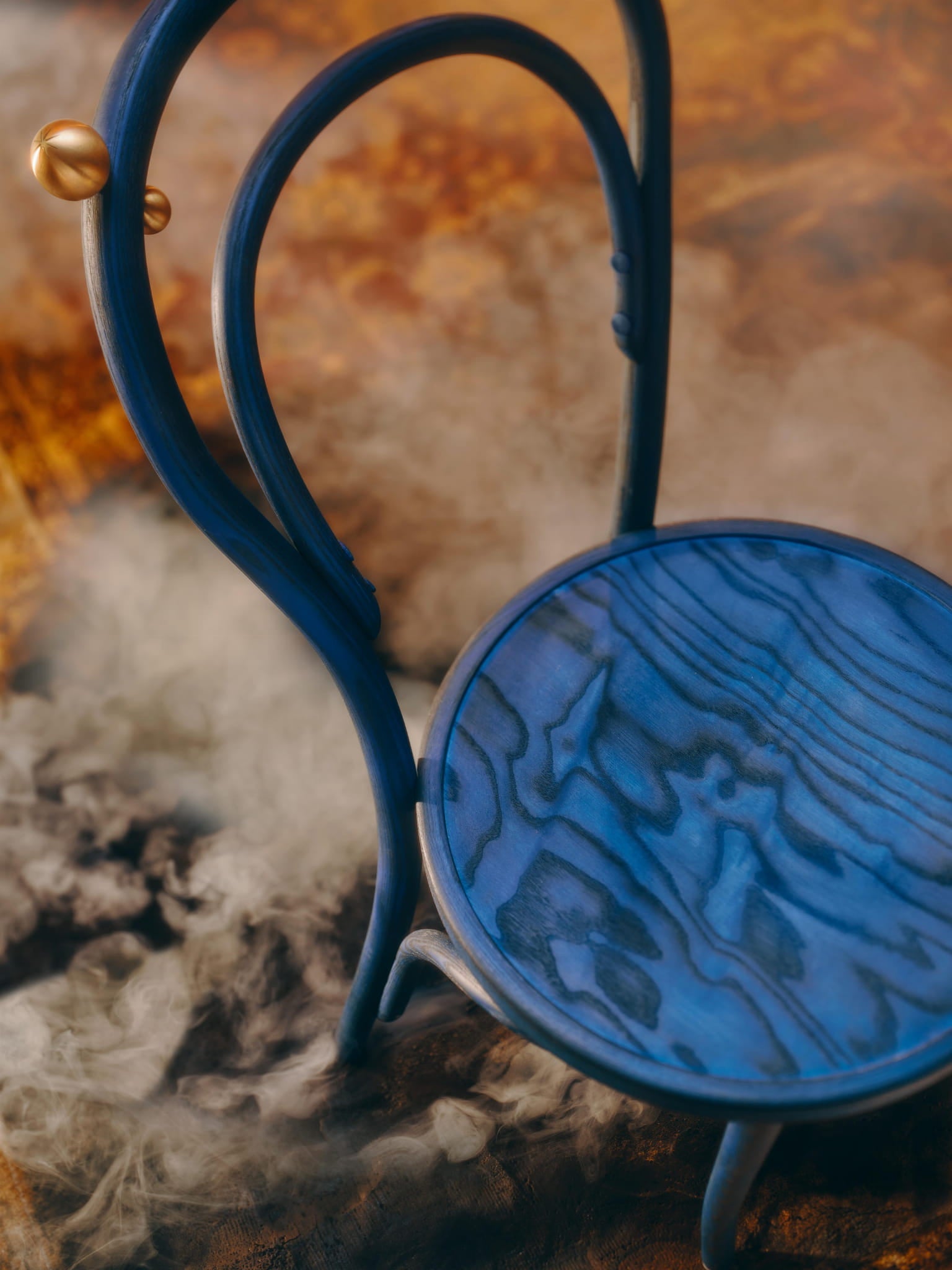 Stuhl A-1889 FUOCO BLU Eschenholz