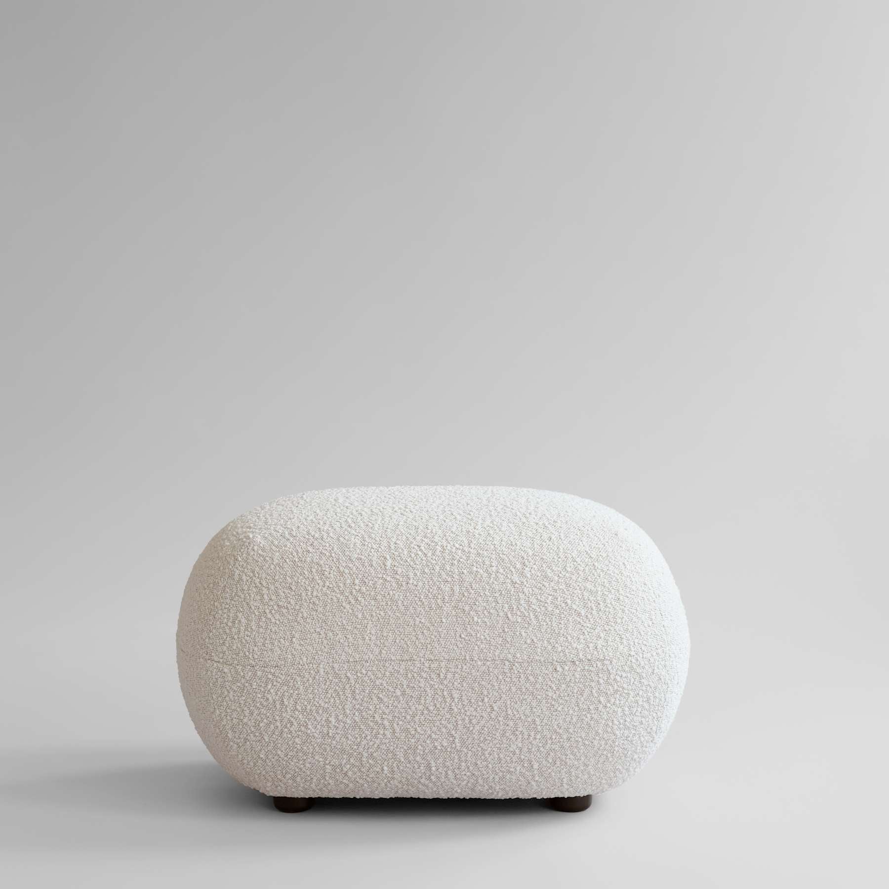 TOE OTTOMAN Fußhocker Bouclé weiß [Klaudia] 