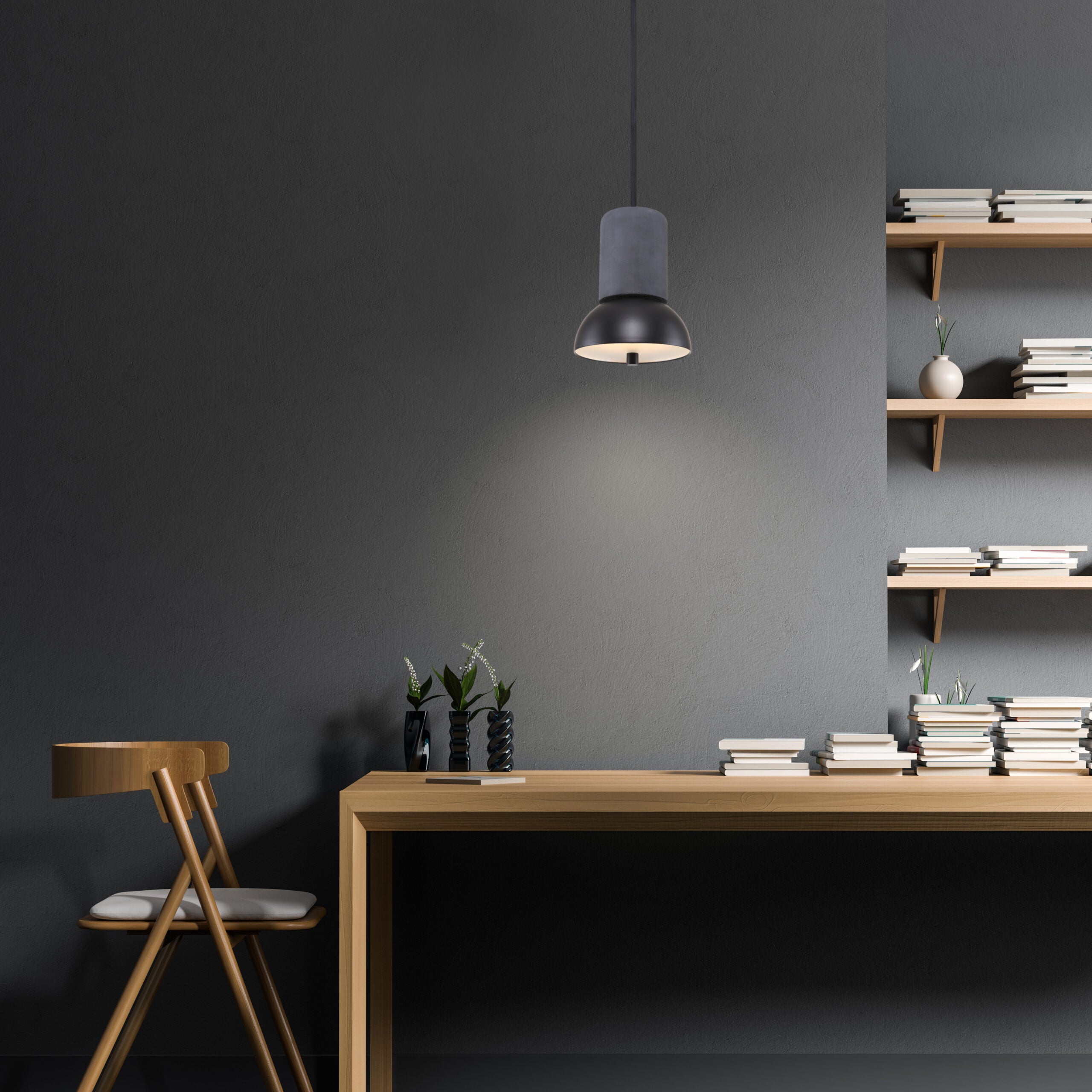 Hängeleuchte GIRO VELVET Beton mit Samt