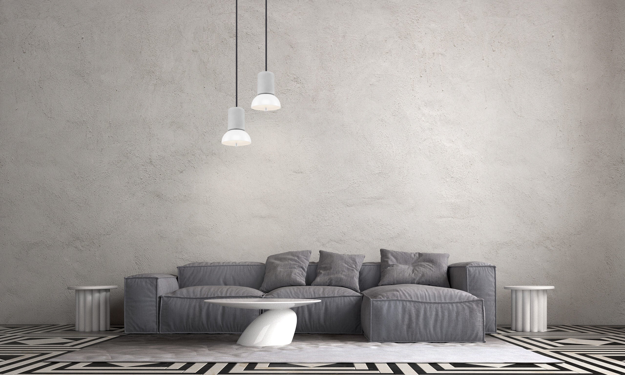 Hängeleuchte GIRO VELVET Beton mit Samt