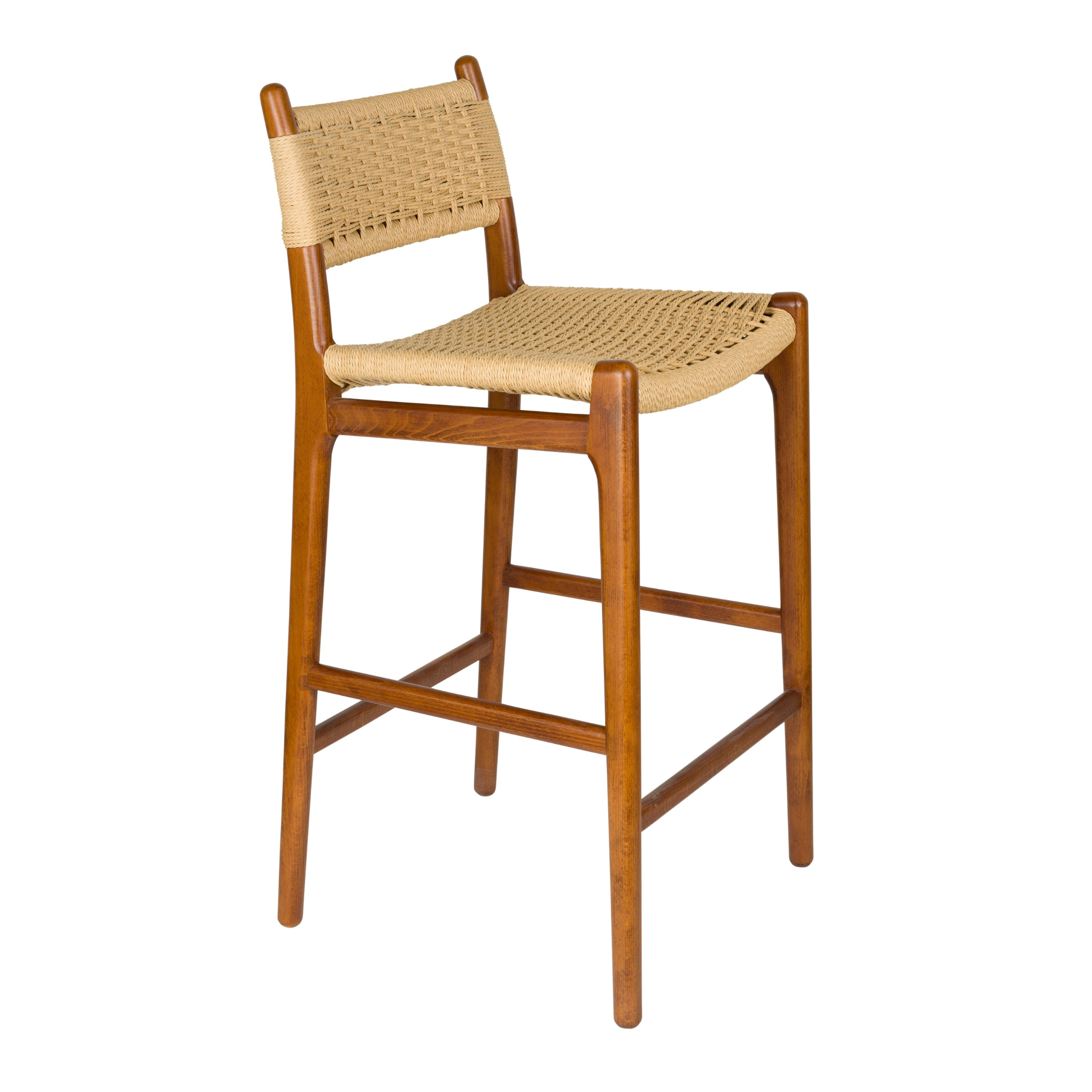 CECILE Stool made of beech wood with walnut finish