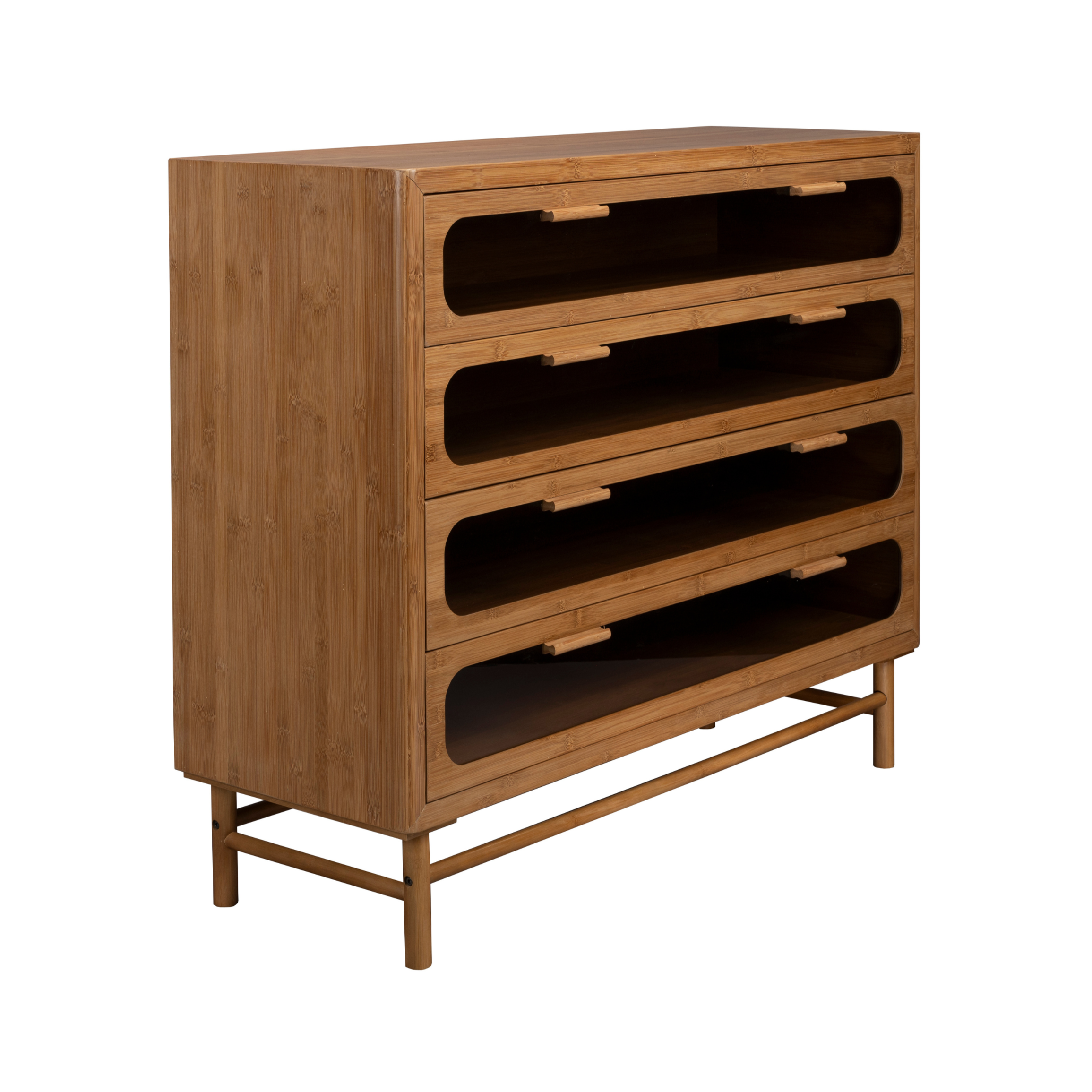 CAROUN Chest of Drawers Carbonized Bamboo Wood