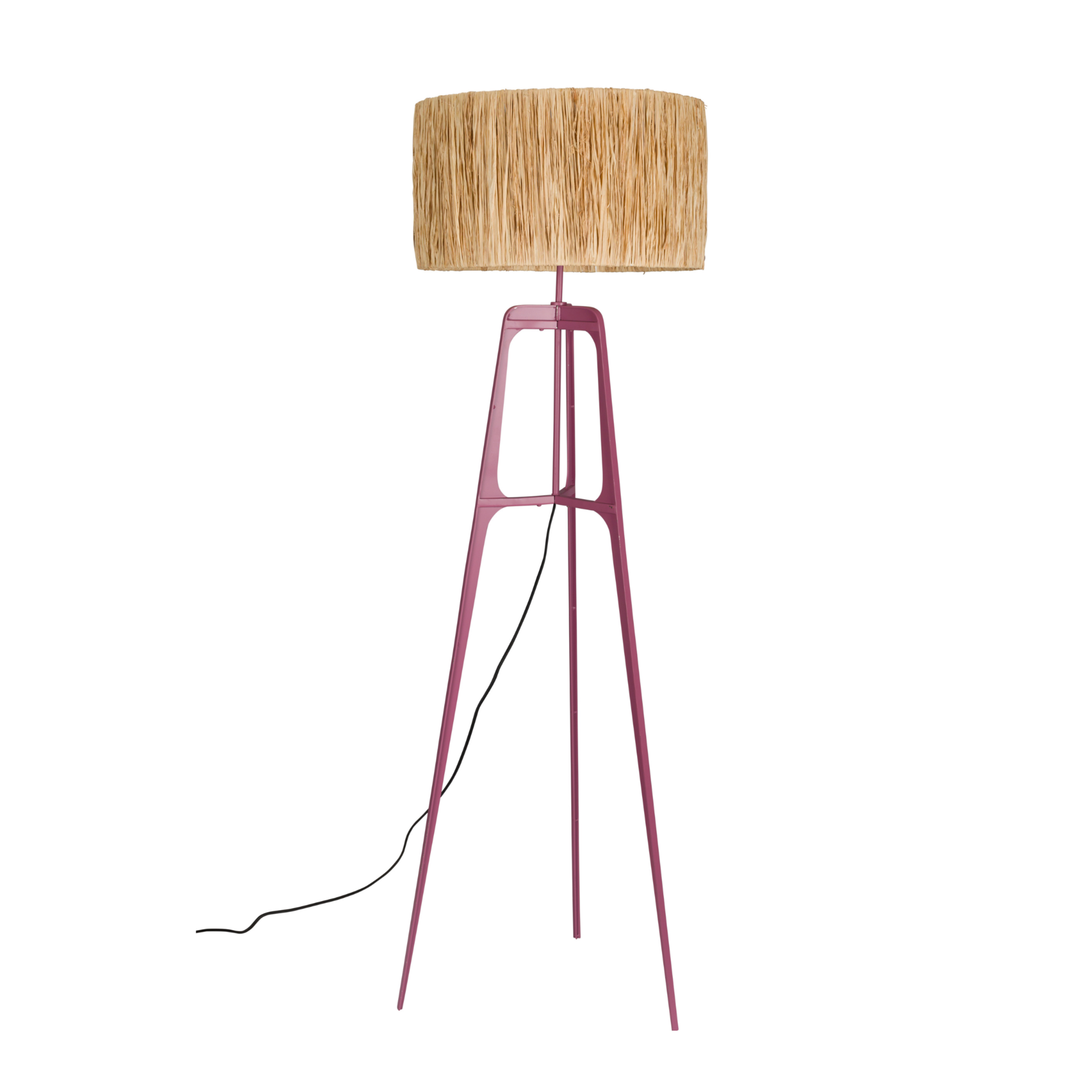 AFRA lamp in light brown with a plum base
