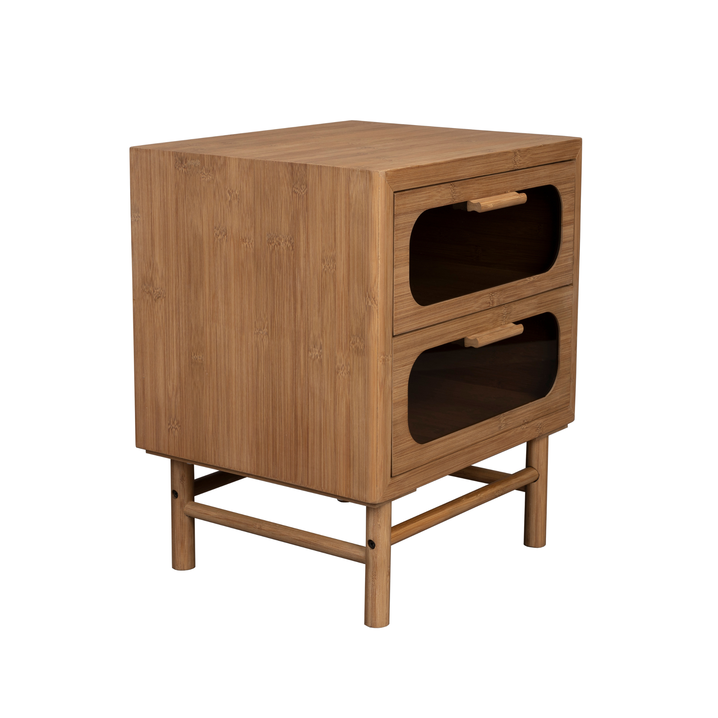 Nightstand CAROUN carbonized bamboo wood [Monika] [Amelia spr]