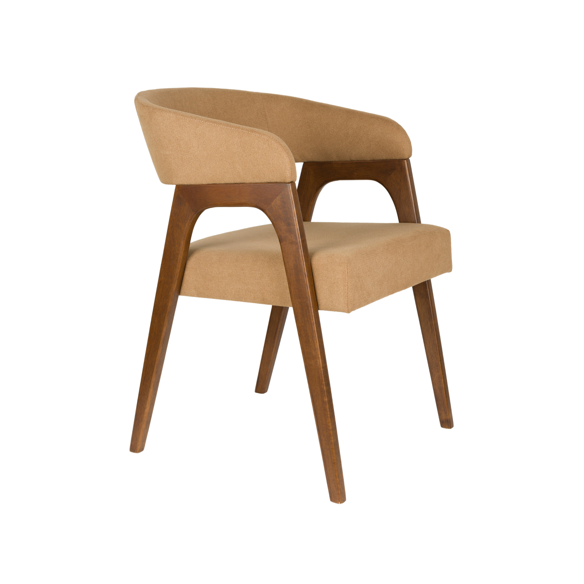 ADAMELLO chair beige with wooden base