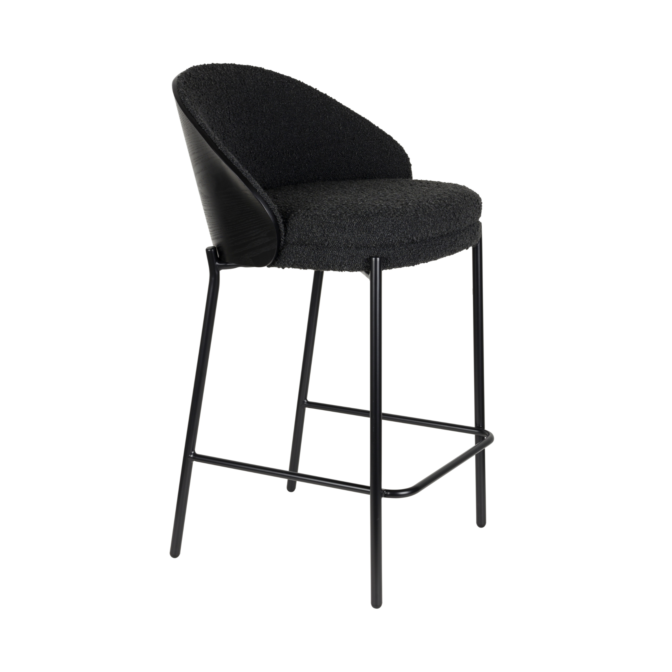 RODIN bar stool black with black base