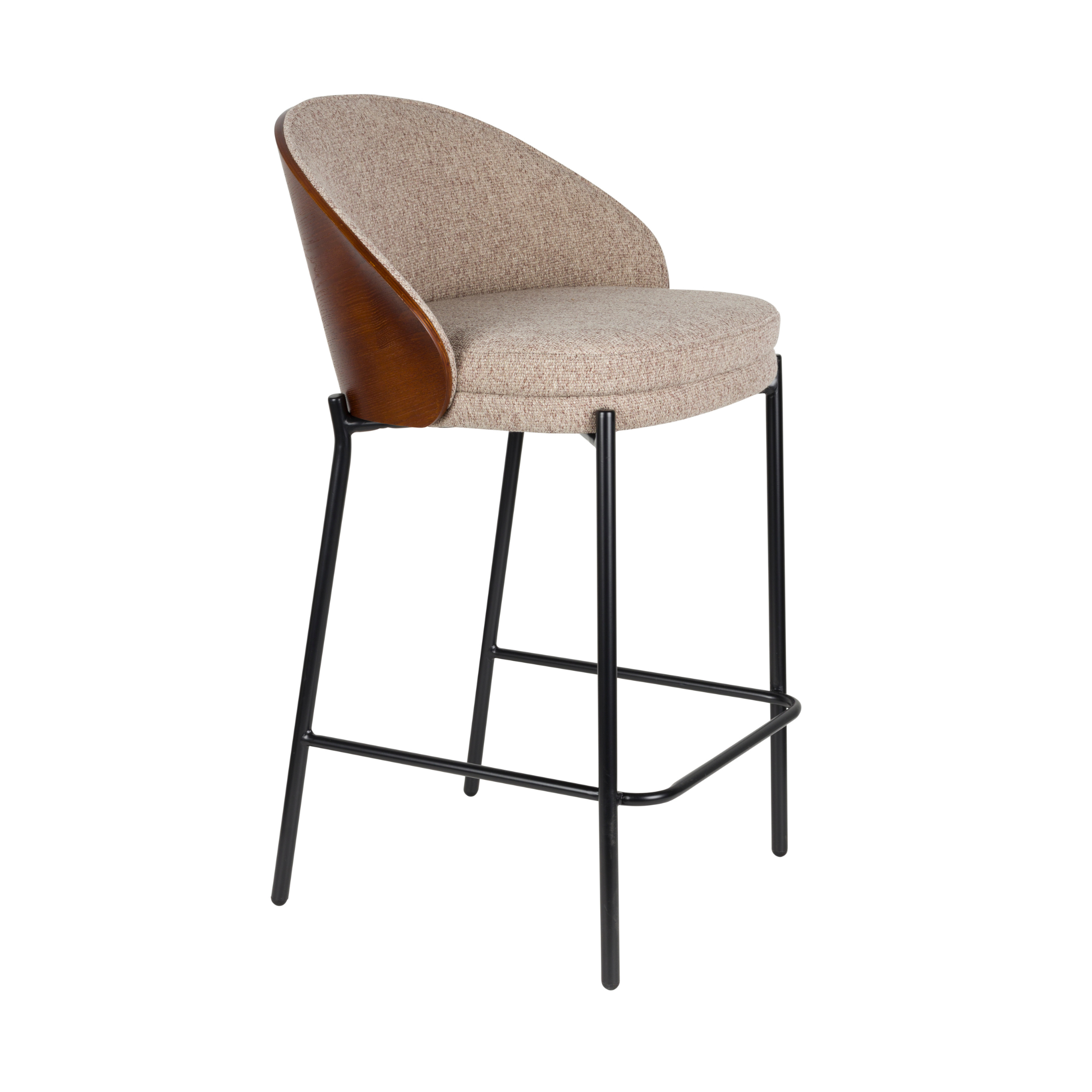 Barstuhl RODIN beige mit Holzfuß