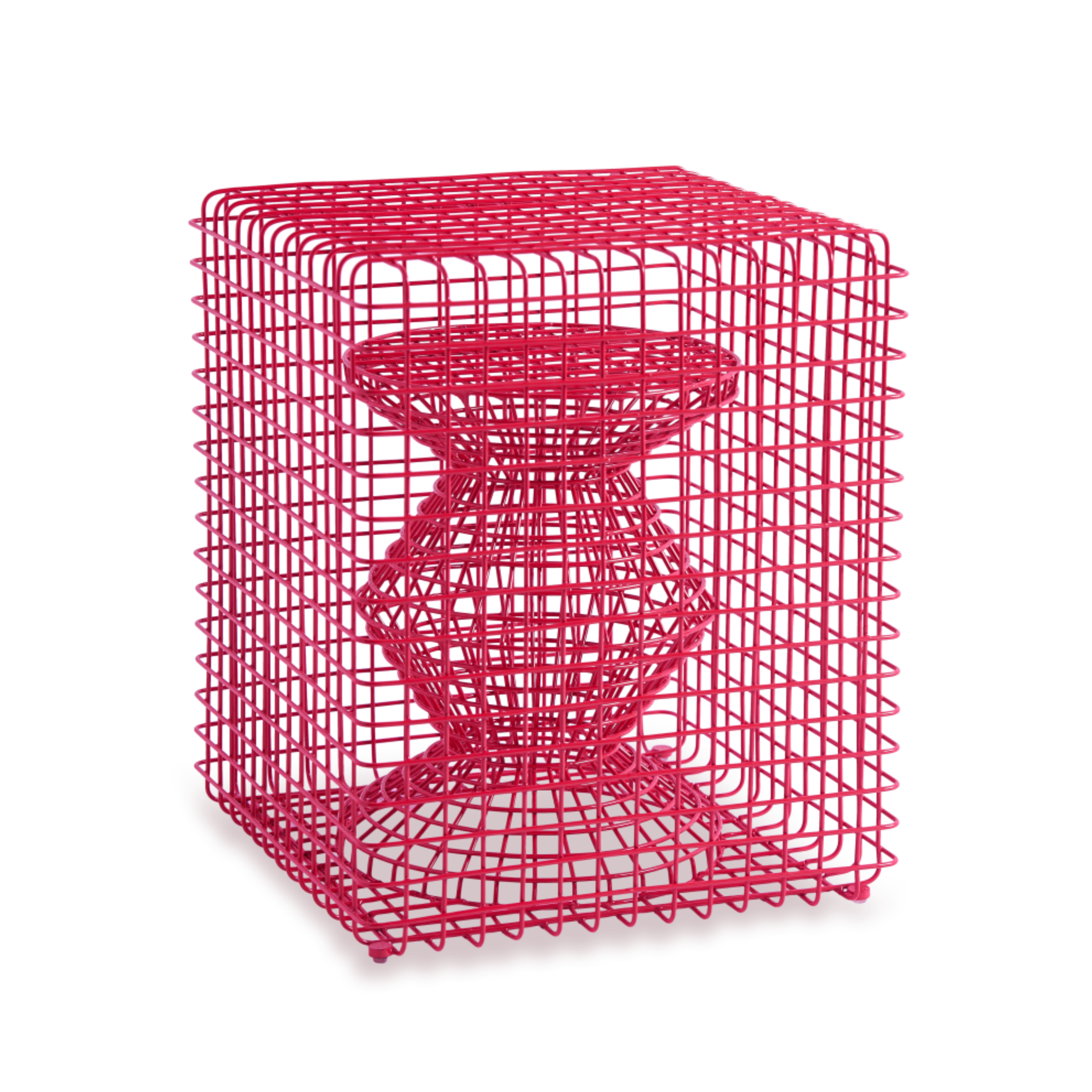 ZIG ZAG WIRE Hocker rosa [Monika] [Amelia spr]