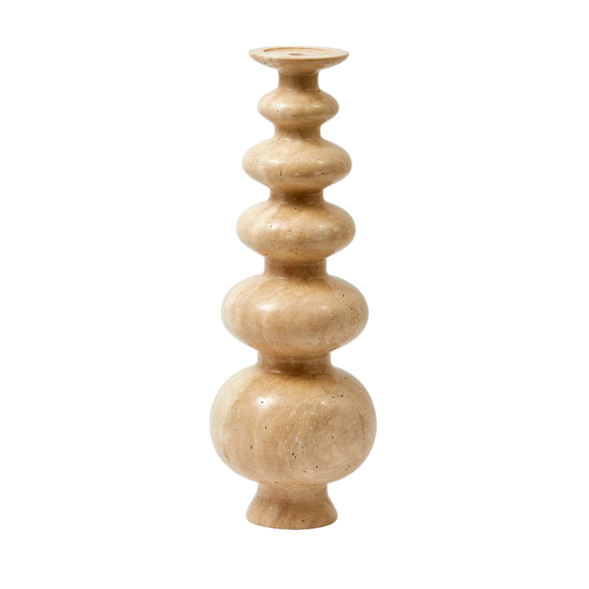 HERITAGE SPHERE Kerzenständer beige Travertin