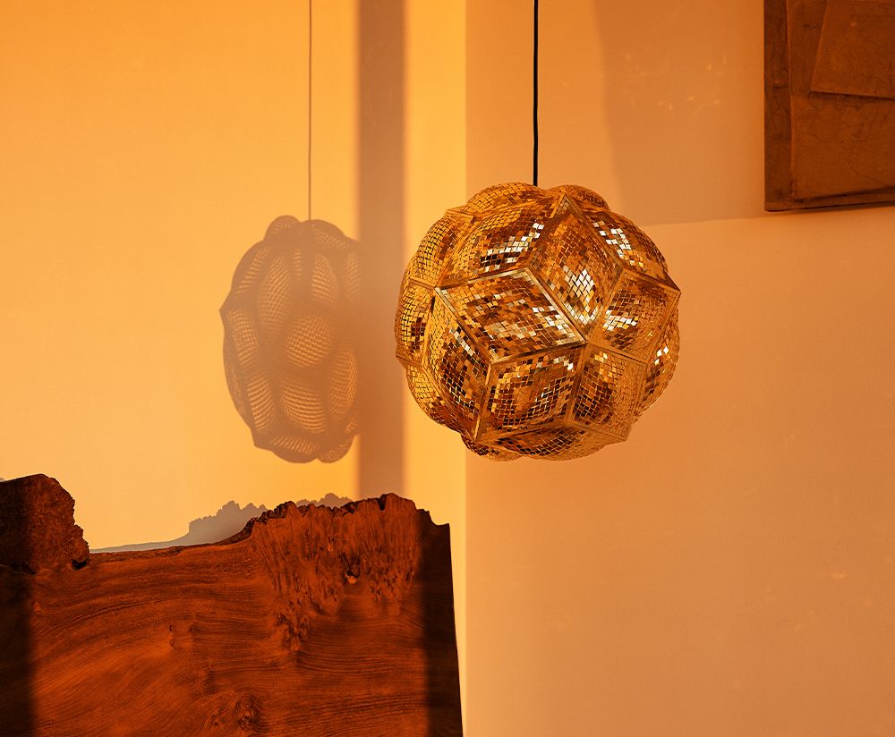 Hanging lamp Puff golden