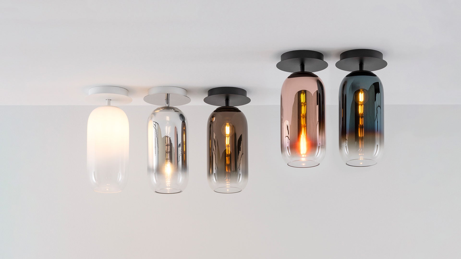 Ceiling lamp GOPLE copper with silver finish