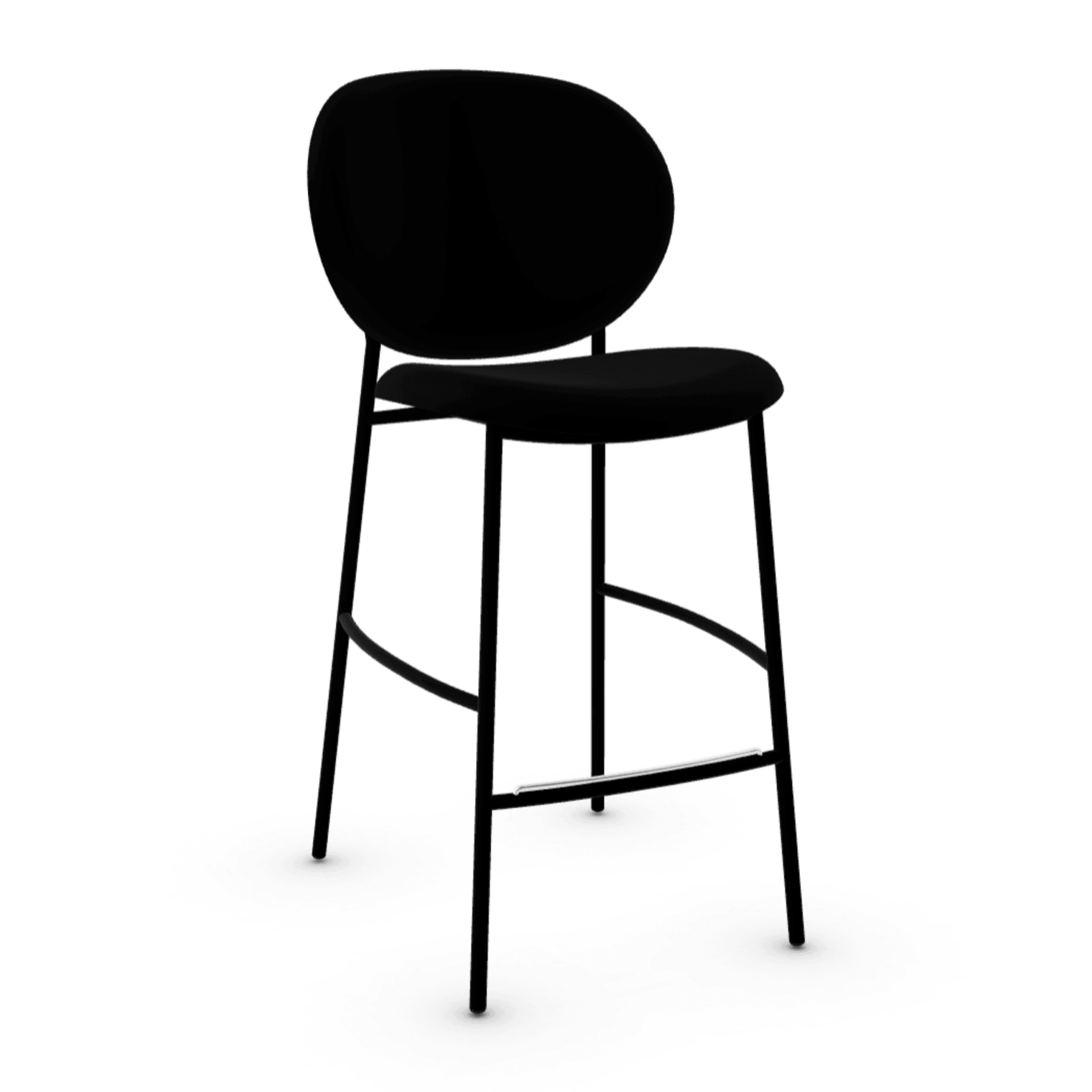 Hoker aksamitny INÈS czarny Calligaris matowa czerń   Eye on Design