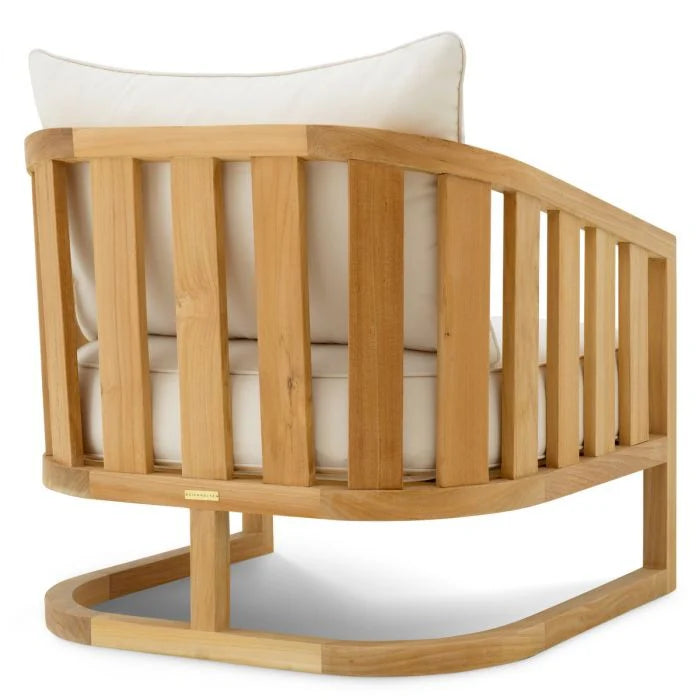 Außenfotel ARUBA in Creme mit Holzgestell