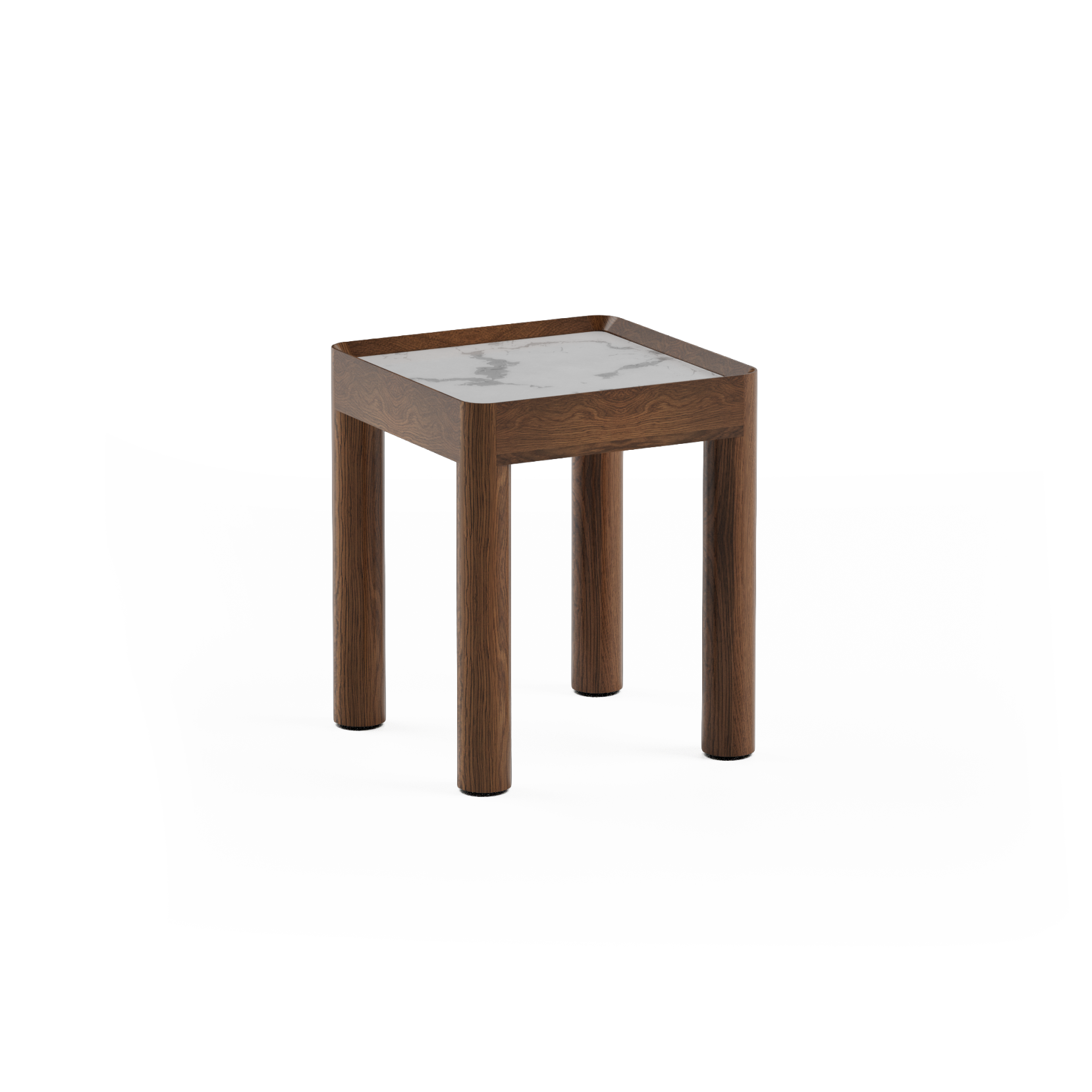 Inset High Side Table Dark Oak Wood