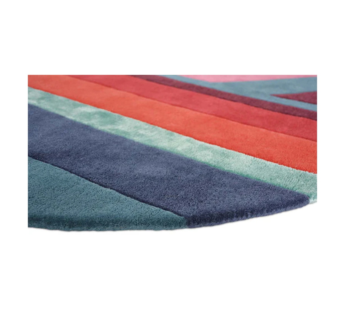 JARDIN blauer asymmetrischer Teppich
