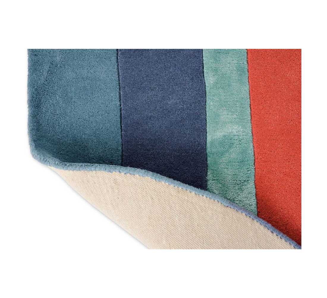 JARDIN blauer asymmetrischer Teppich